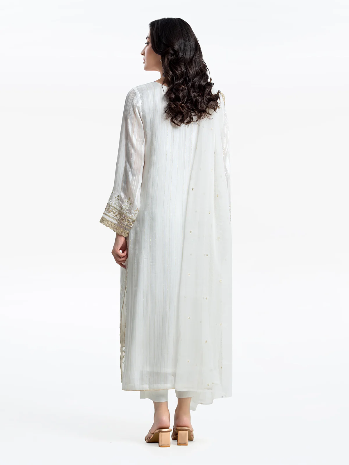 Embroidered Chiffon Shirt Trouser - EWTPLE24-00013ST - Image 5