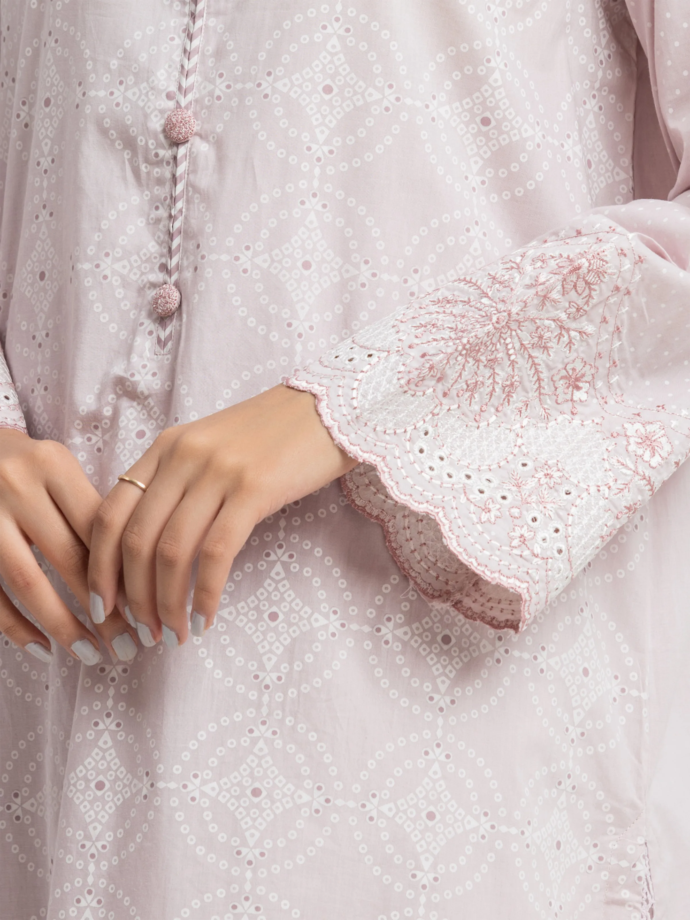 Embroidered Cambric Shirt Trouser - EWTKE24-81048ST - Image 3