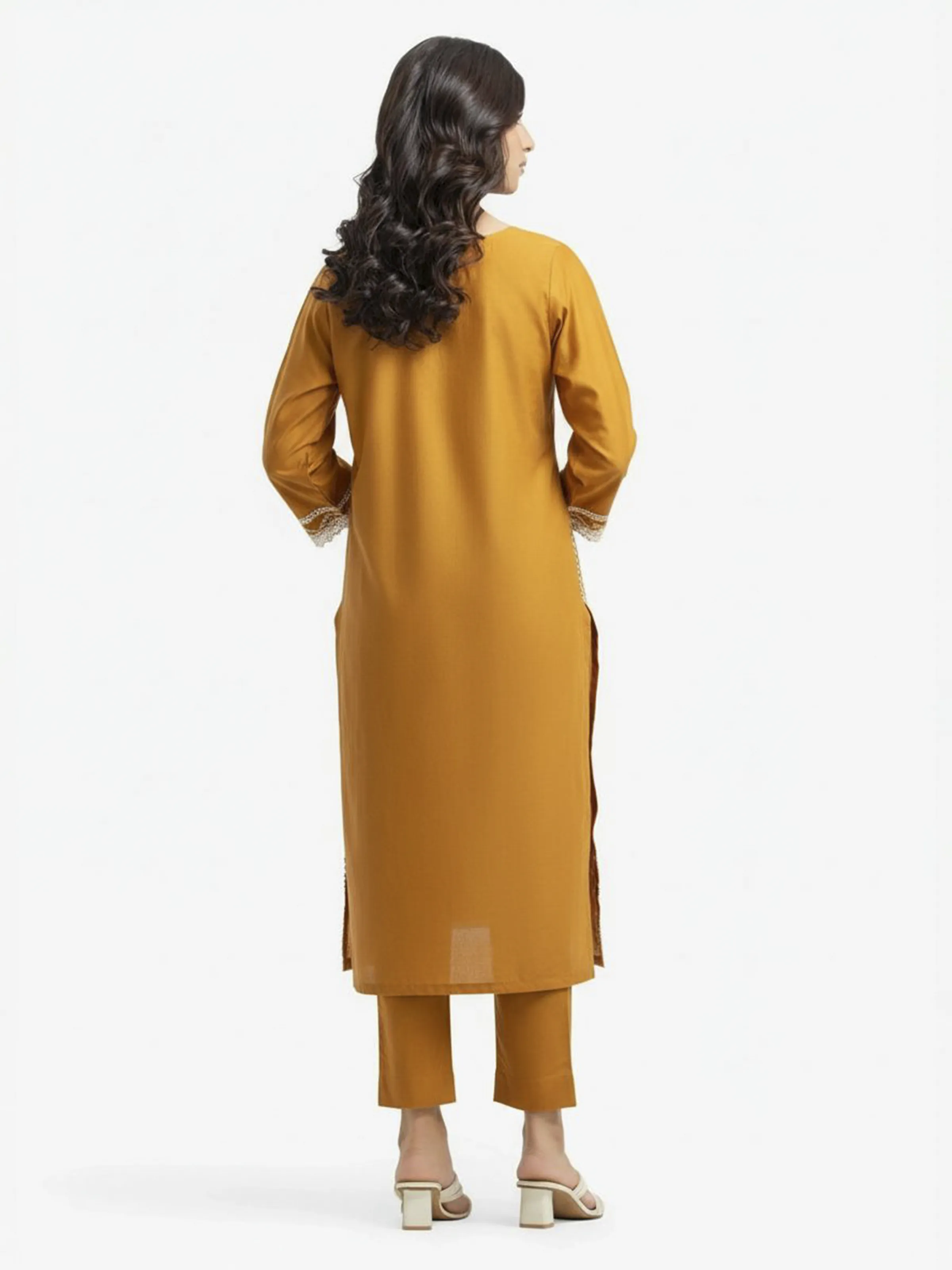 Embroidered Cambric Shirt Trouser - EWTKE24-81060ST - Image 4