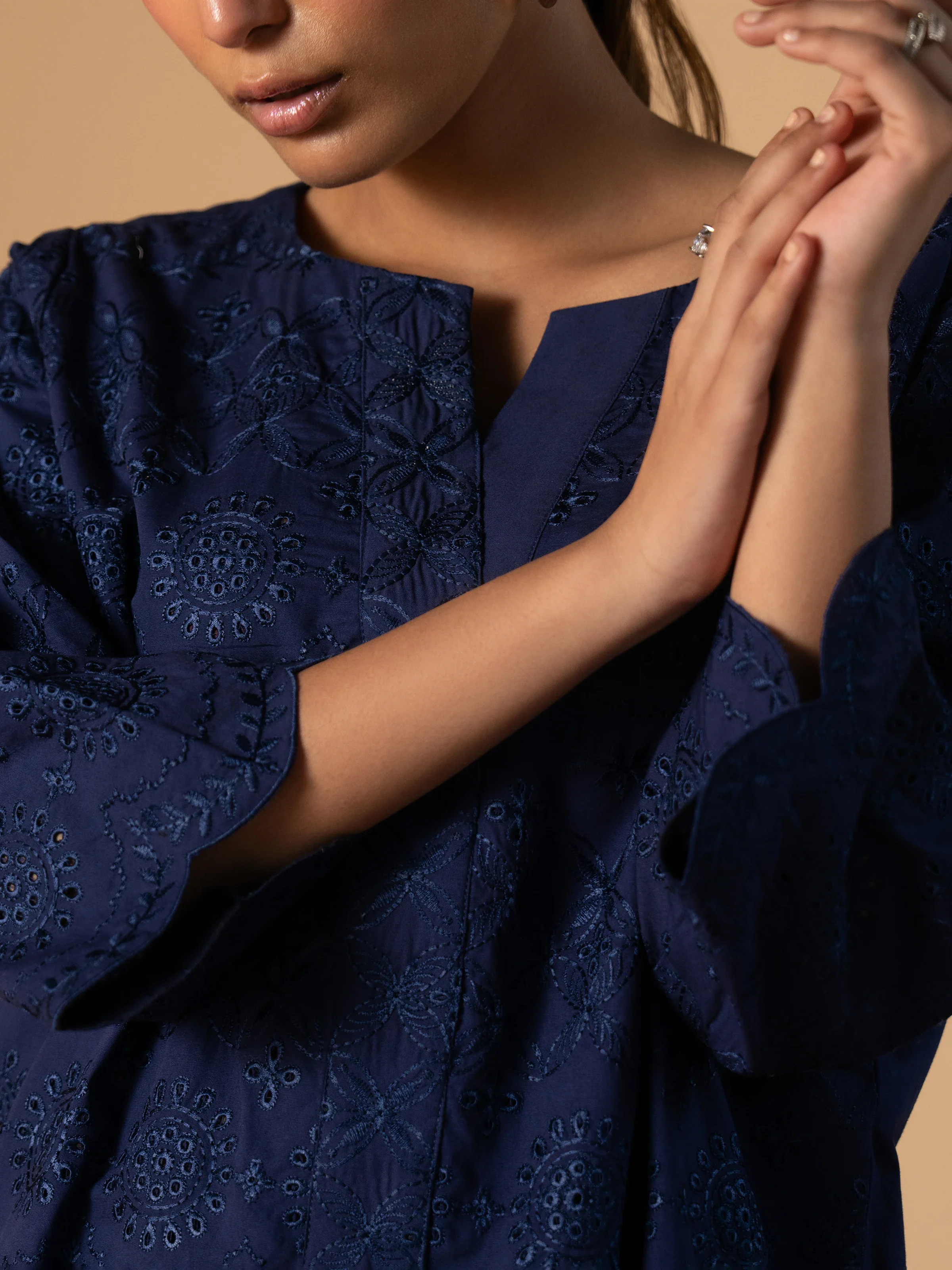 Embroidered Cambric Shirt Trouser - EWTKE24-81196ST - Image 6