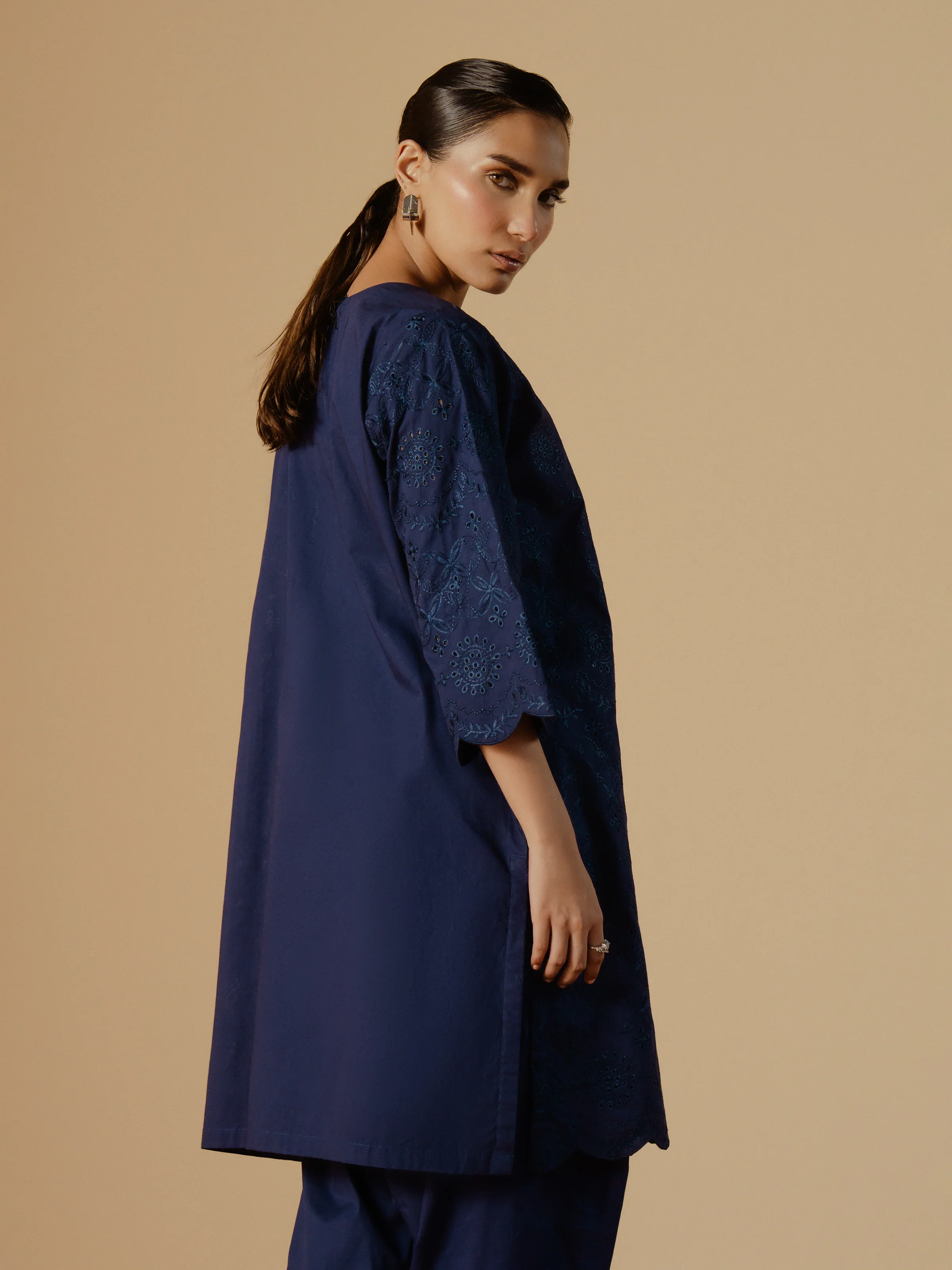Embroidered Cambric Shirt Trouser - EWTKE24-81196ST - Image 7