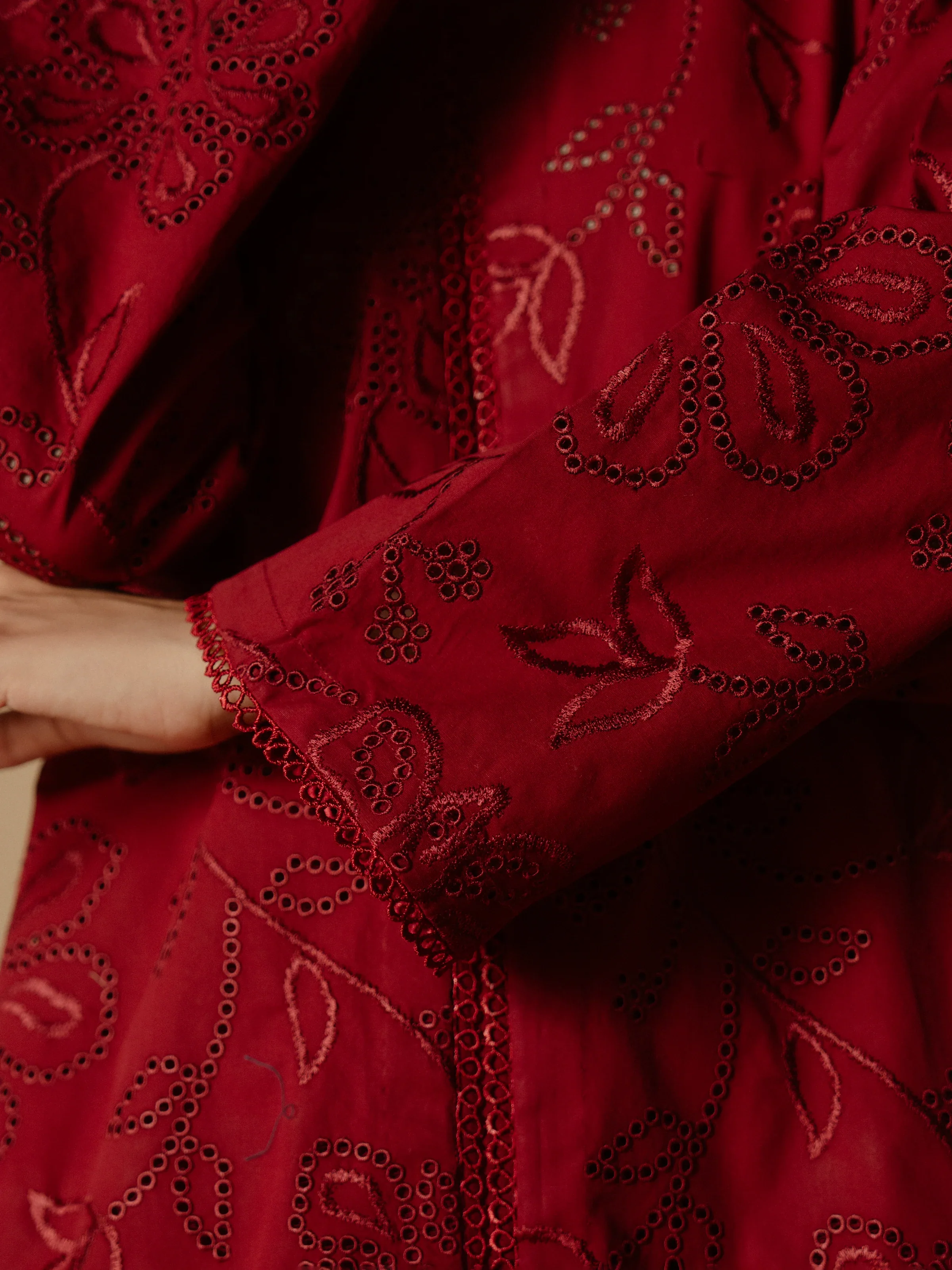 Embroidered Cambric Shirt Trouser - EWTKE24-81199ST - Image 5