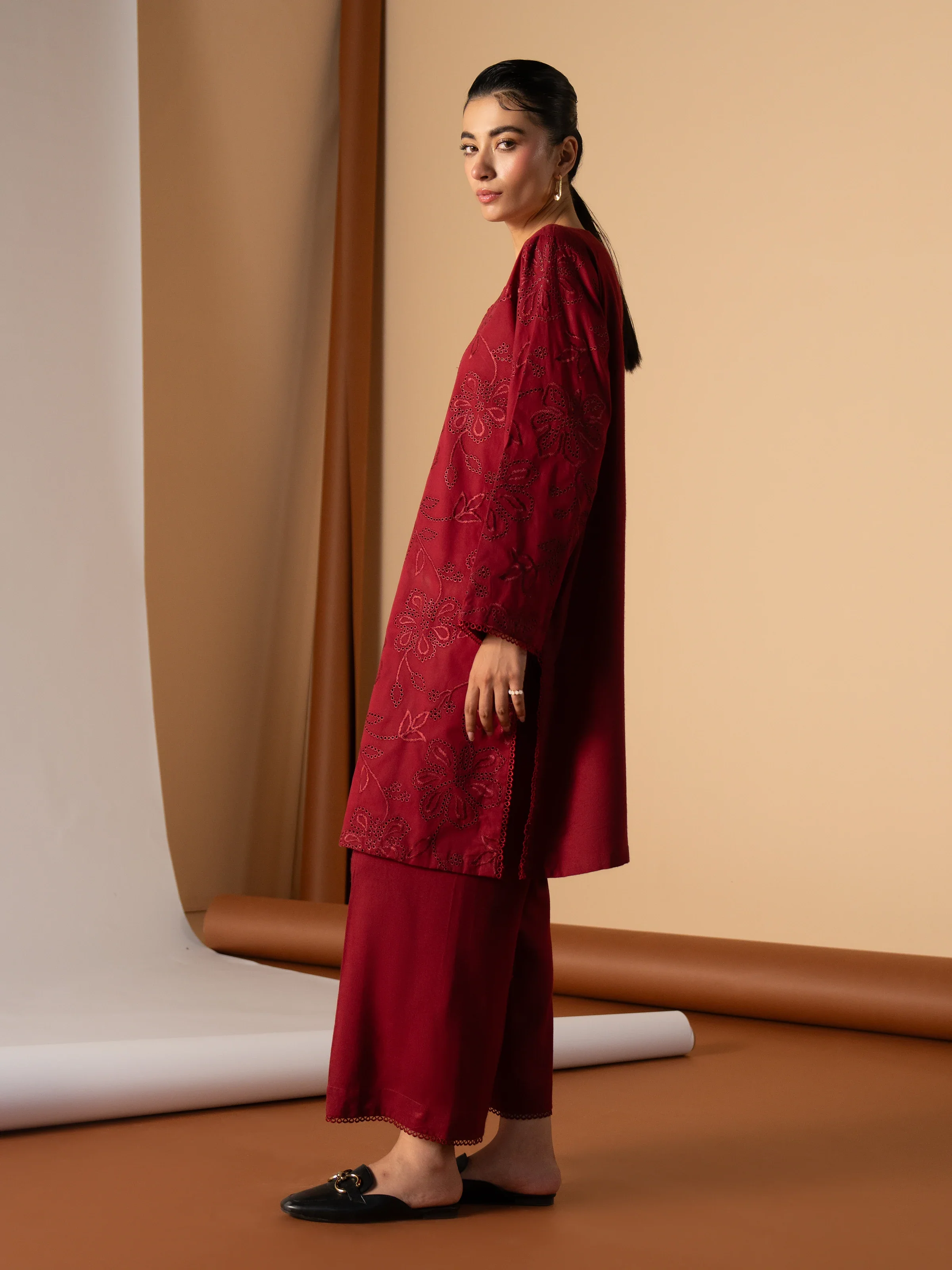 Embroidered Cambric Shirt Trouser - EWTKE24-81199ST - Image 6