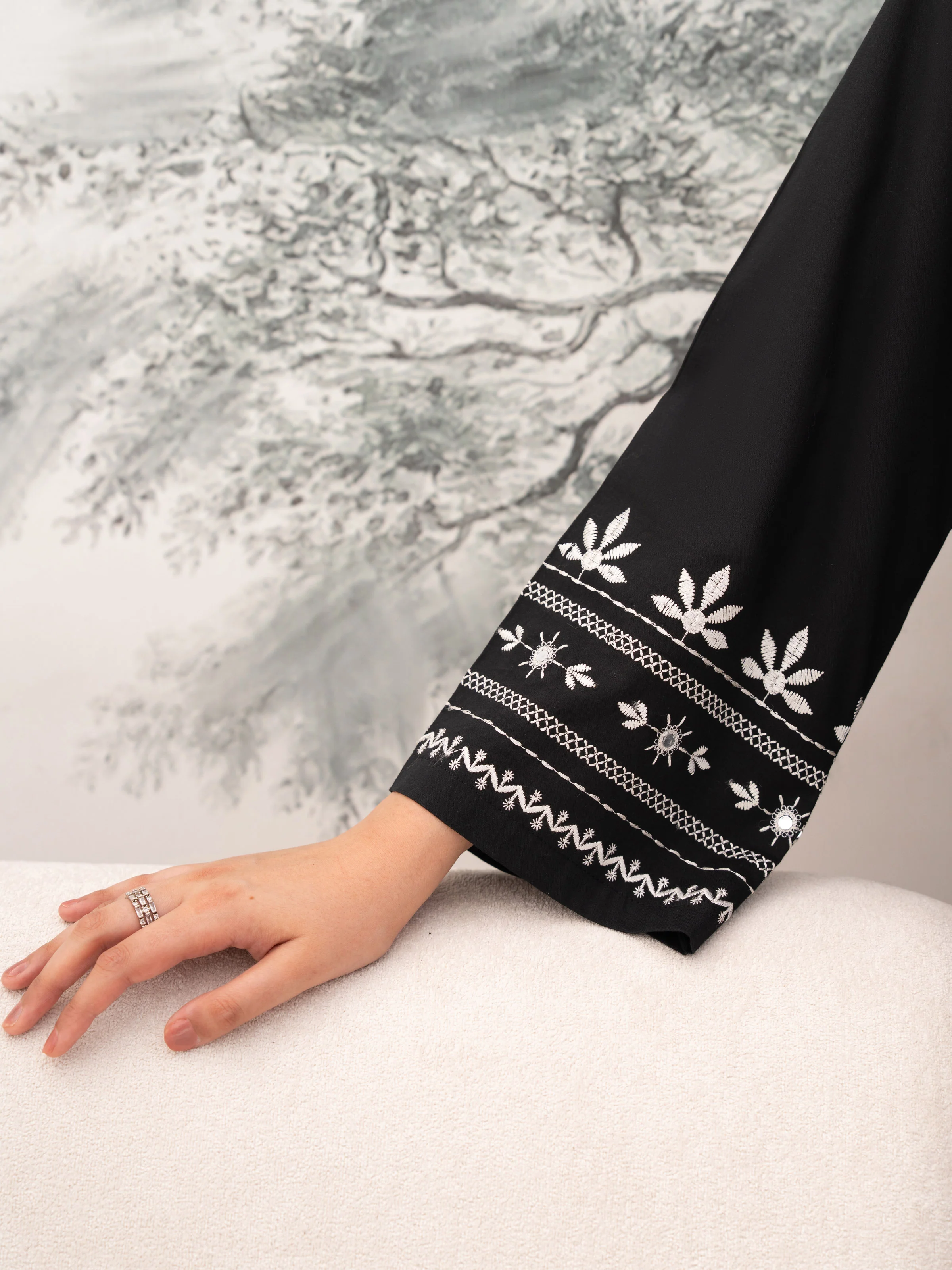 Embroidered Cambric Shirt Trouser - EWTKE5-81092ST - Image 4