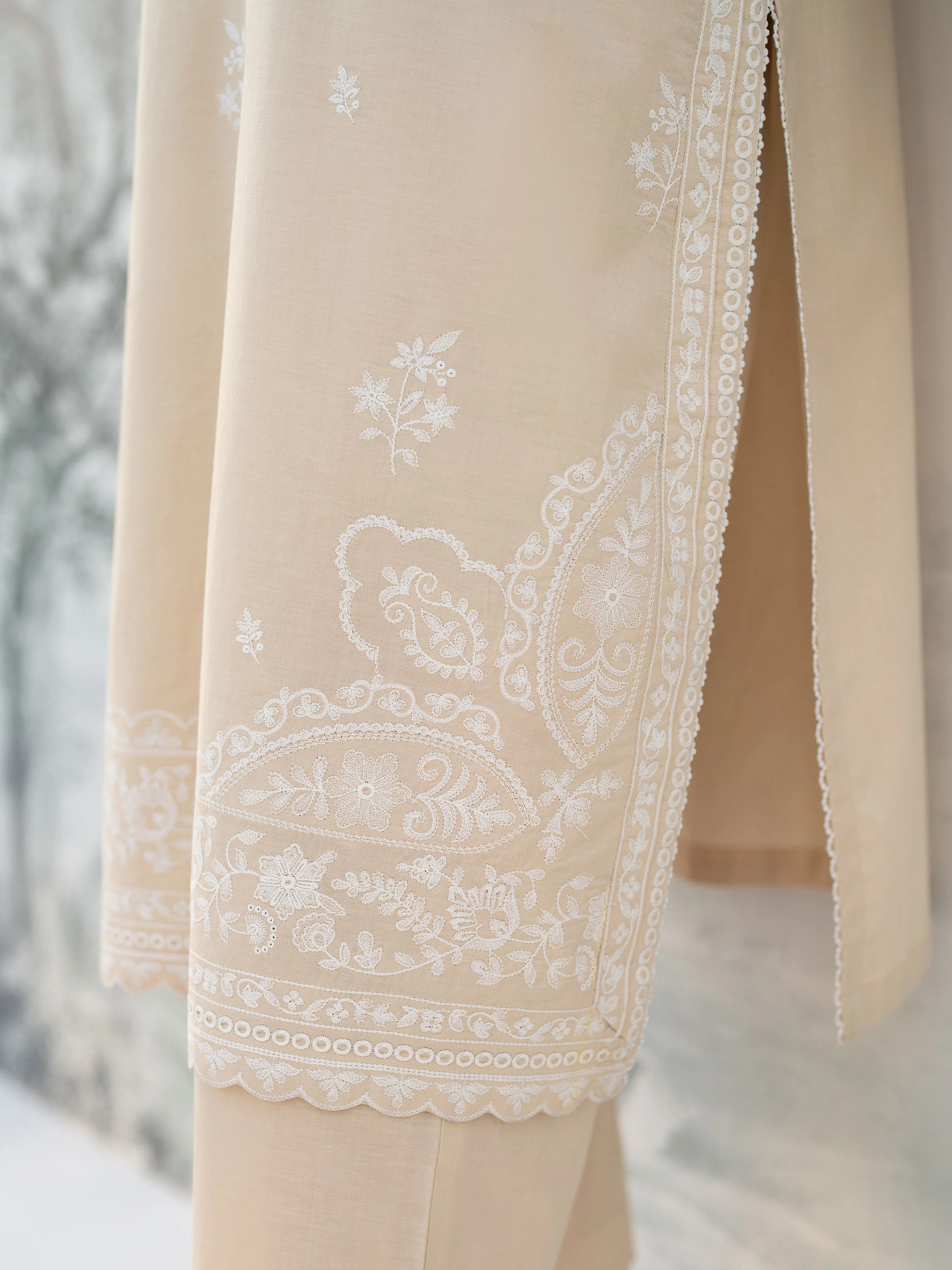 Embroidered Cambric Shirt Trouser - EWTKE5-81096ST - Image 5