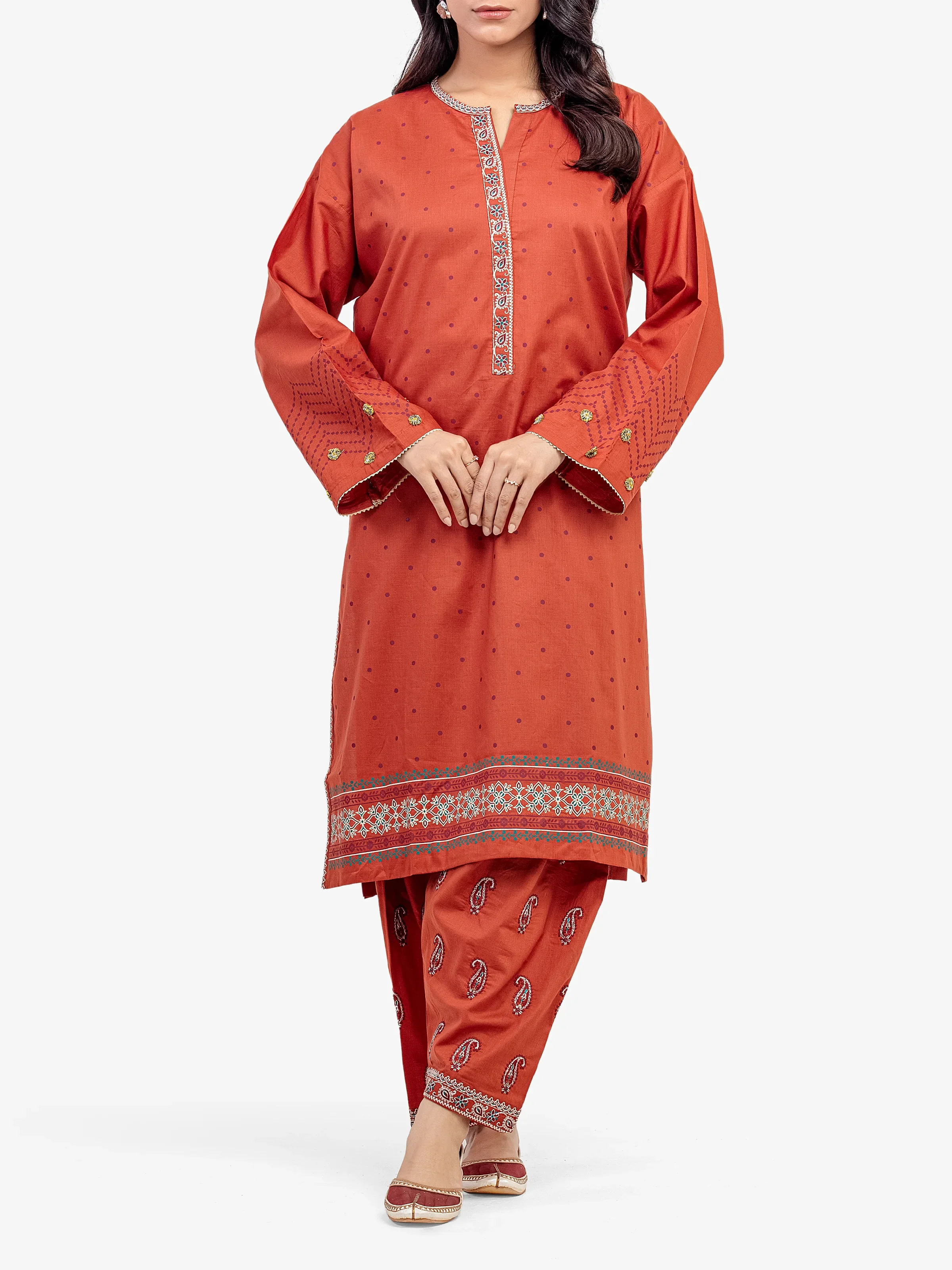 Embroidered Cambric Co-Ord Set - EWTKE5-81620ST - Image 3