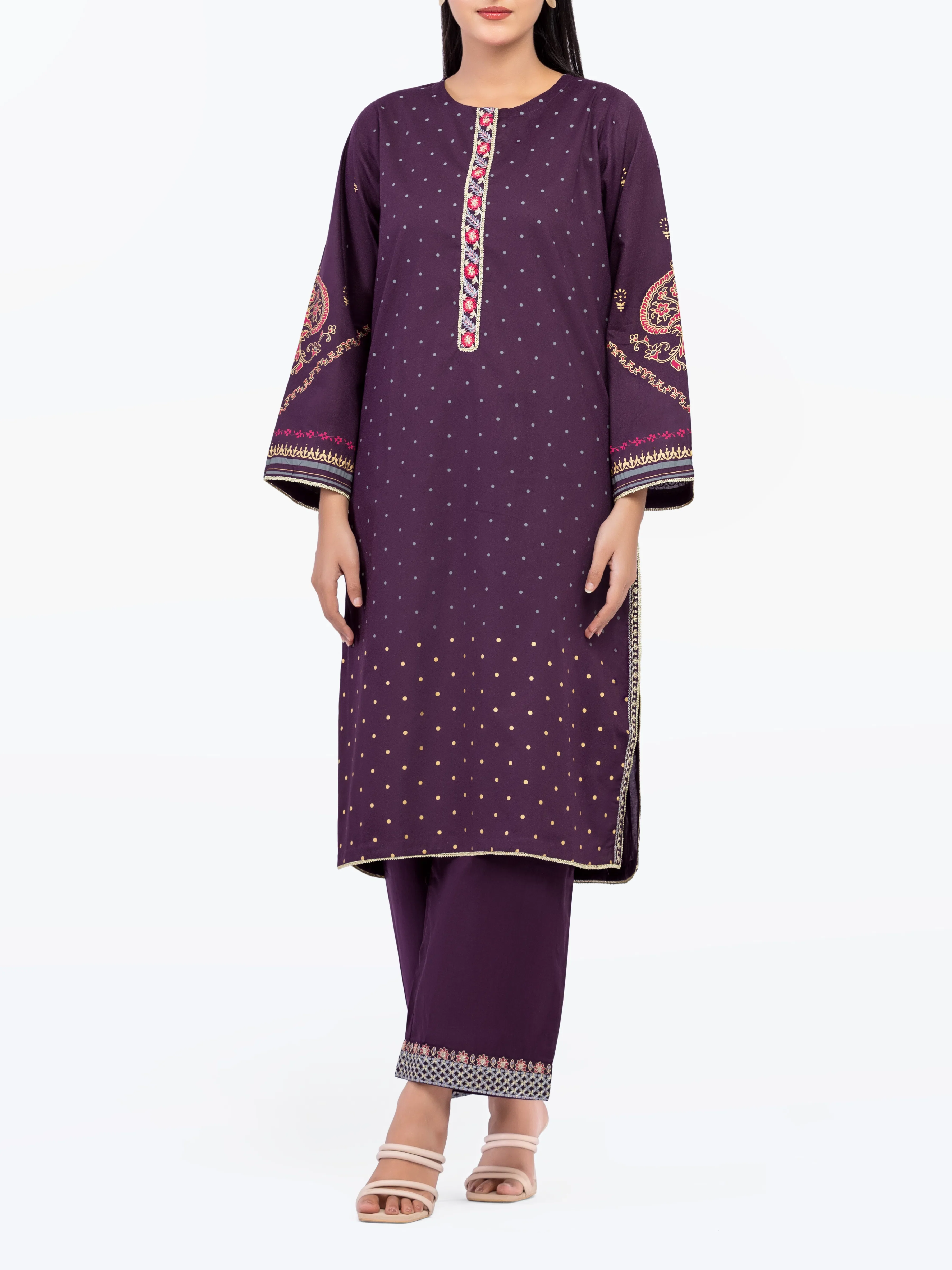 Embroidered Cambric Co-Ord Set - EWTKE5-81625ST