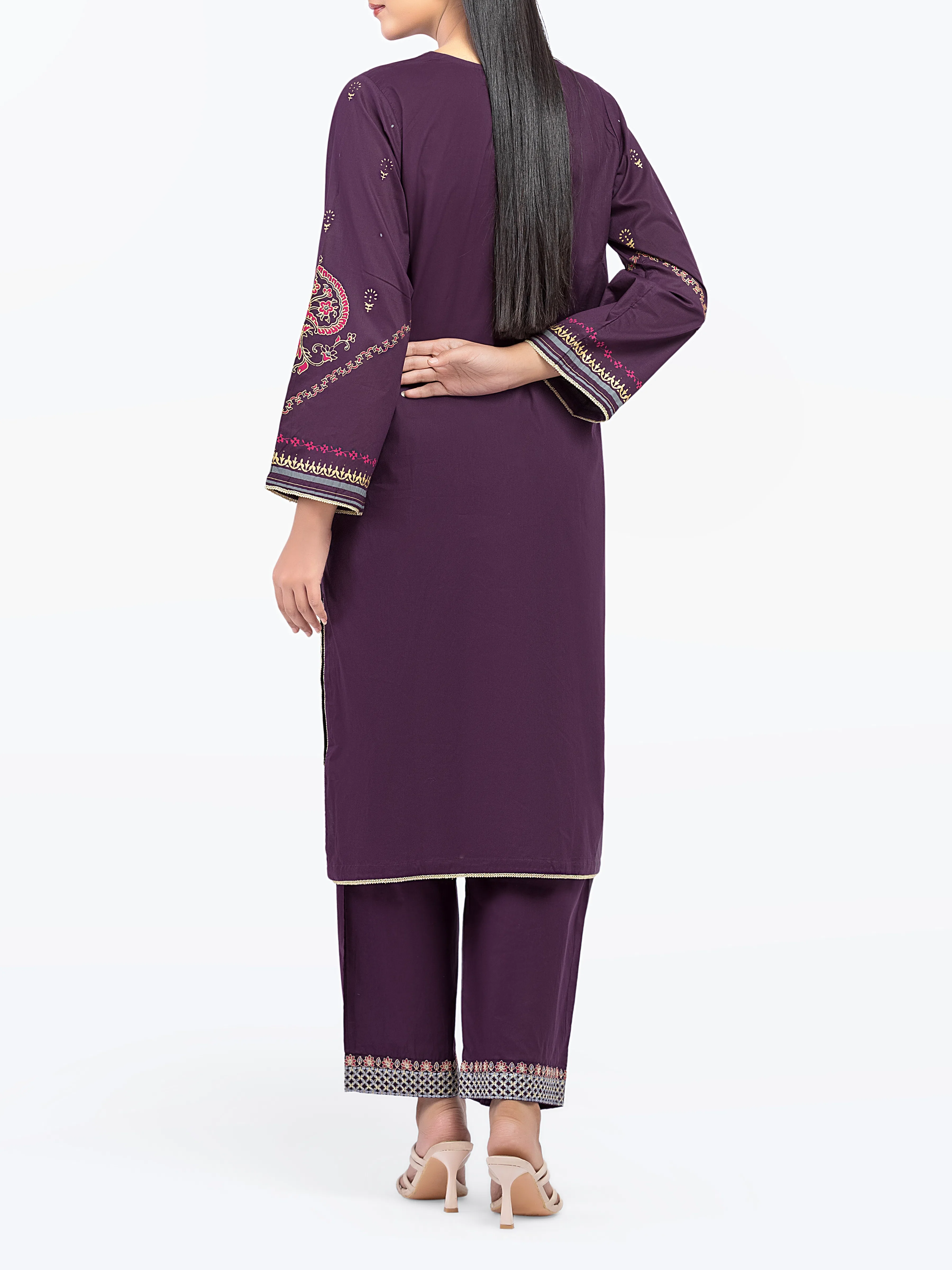 Embroidered Cambric Co-Ord Set - EWTKE5-81625ST - Image 6