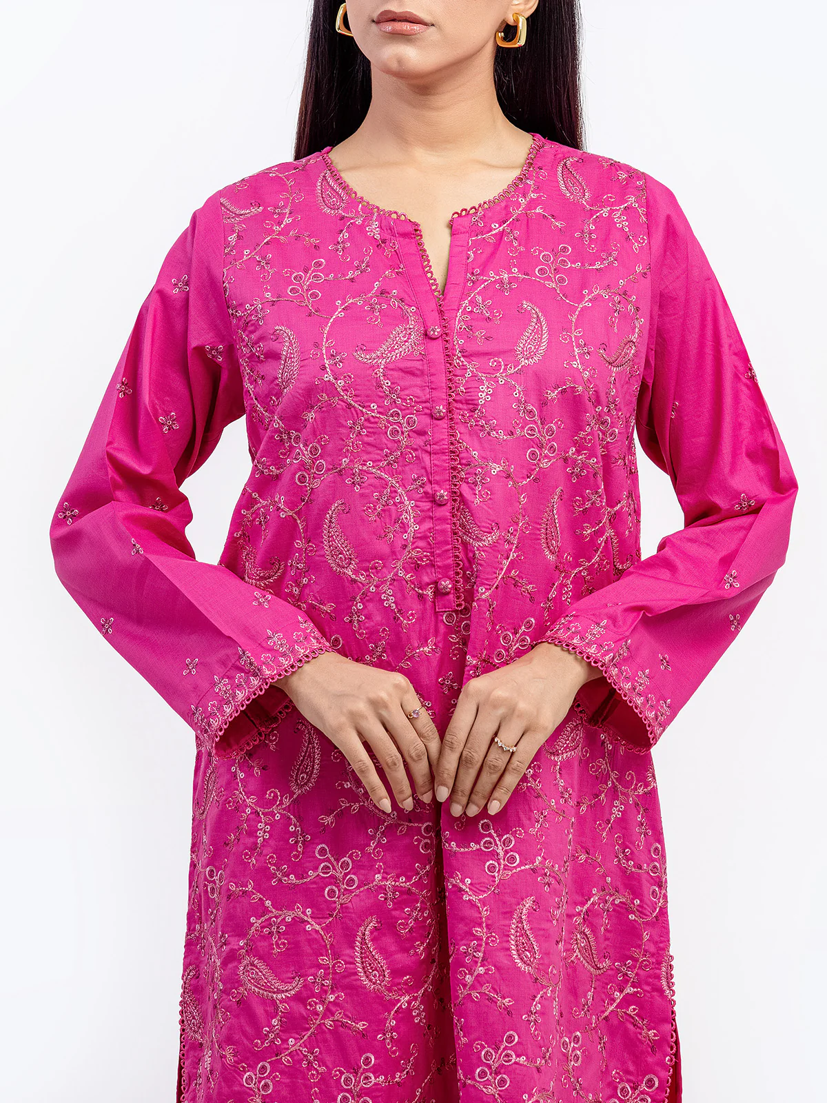 Embroidered Cambric Co-Ord Set - EWTKE5-81627ST - Image 2