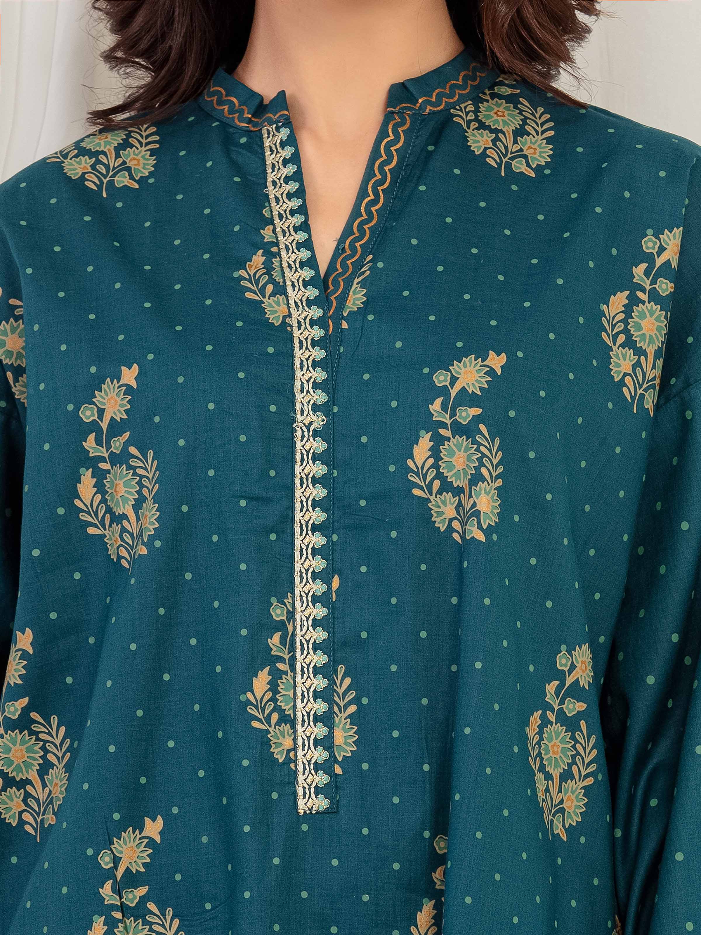 Embroidered Cambric Shirt Trouser - EWTKE5-81632ST - Image 3