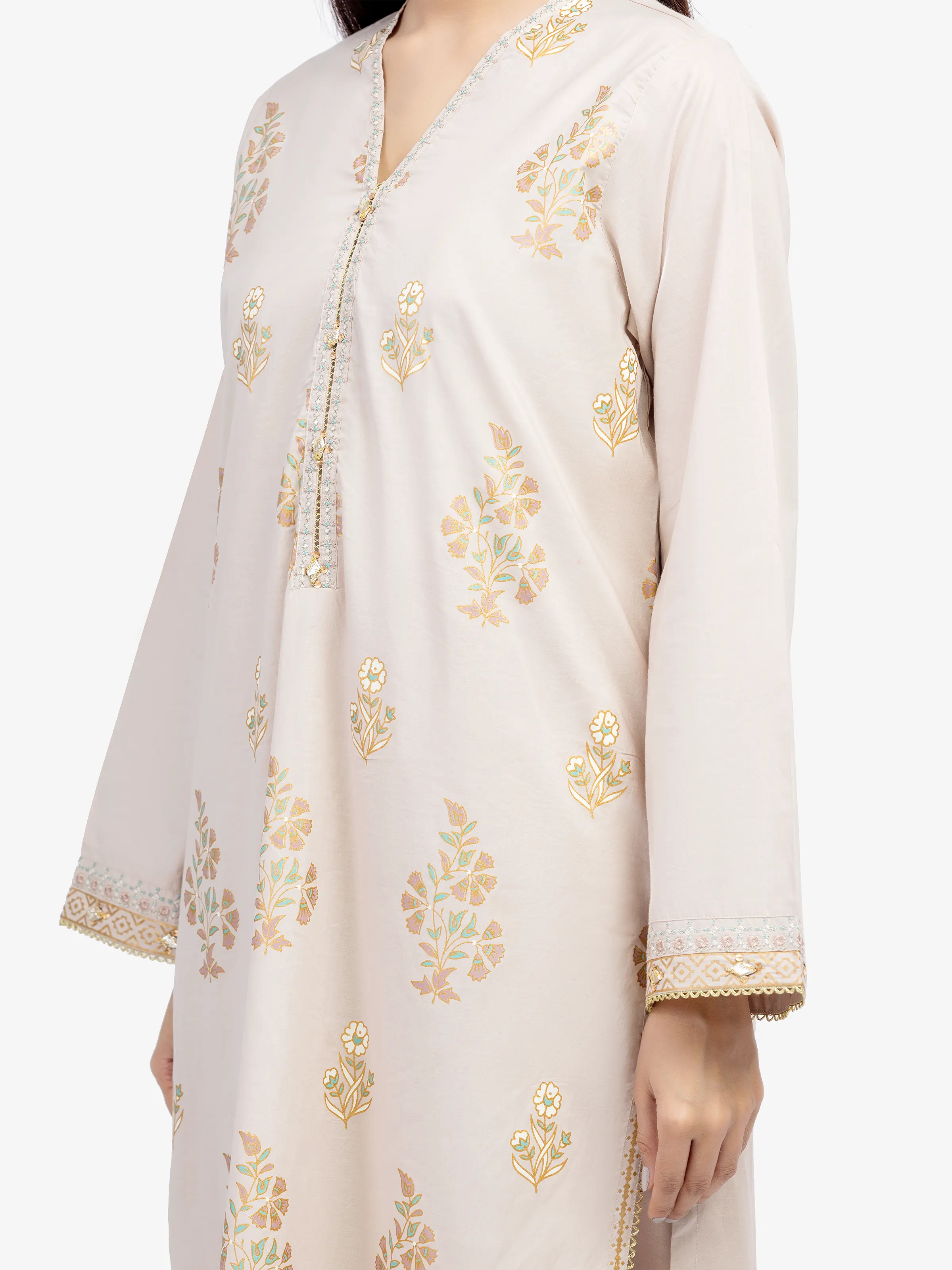 Embroidered Cambric Co-Ord Set - EWTKE5-81633ST - Image 3