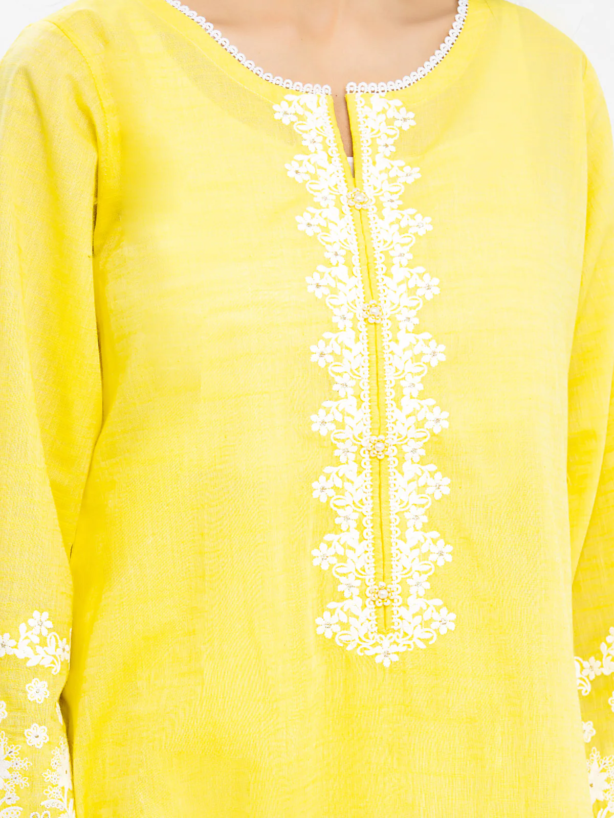 Embroidered Chambray Shirt Trouser - EWTKE24-80350ST - Image 4