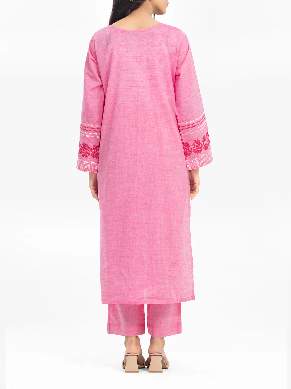Embroidered Chambray Shirt Trouser - EWTKE24-80354ST - Image 4