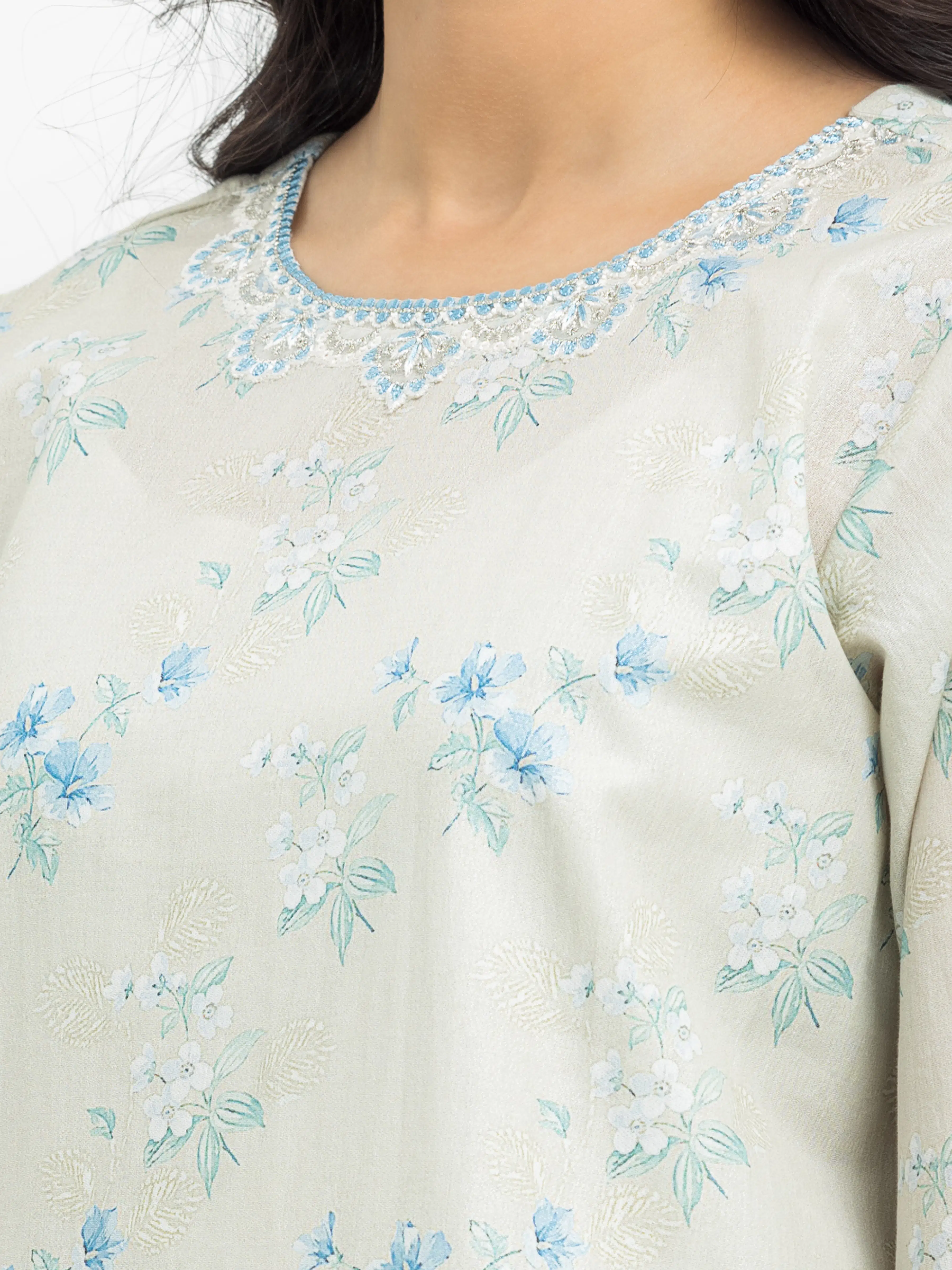 Embroidered Cotton Zari Shirt Trouser - EWTKE24-81162ST - Image 4