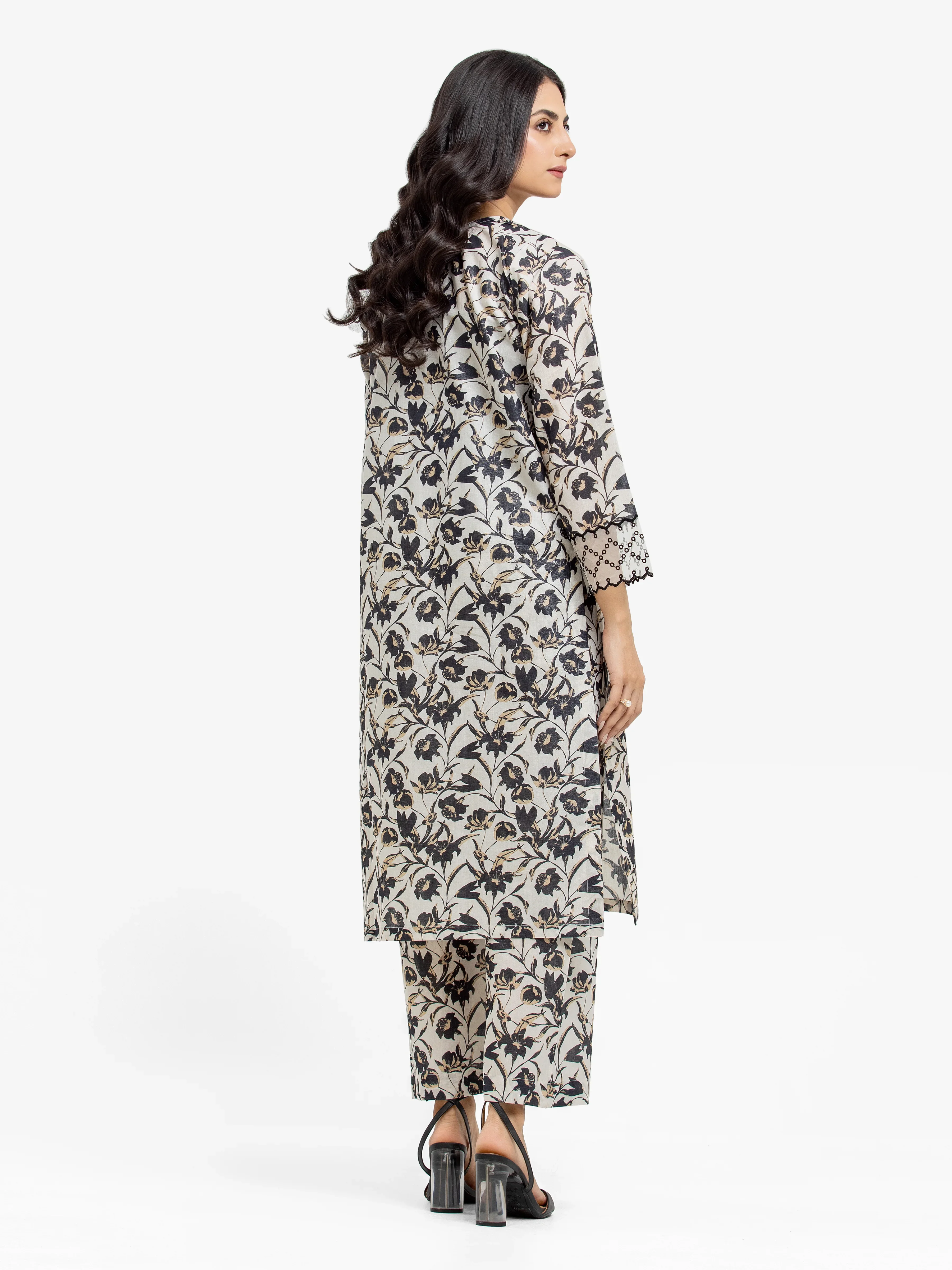 Embroidered Cotton Zari Shirt Trouser - EWTKE24-81163ST - Image 5