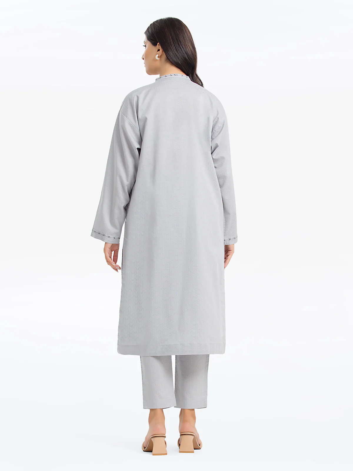 Embroidered Dobby Shirt Trouser - EWTKE24-68973ST - Image 5