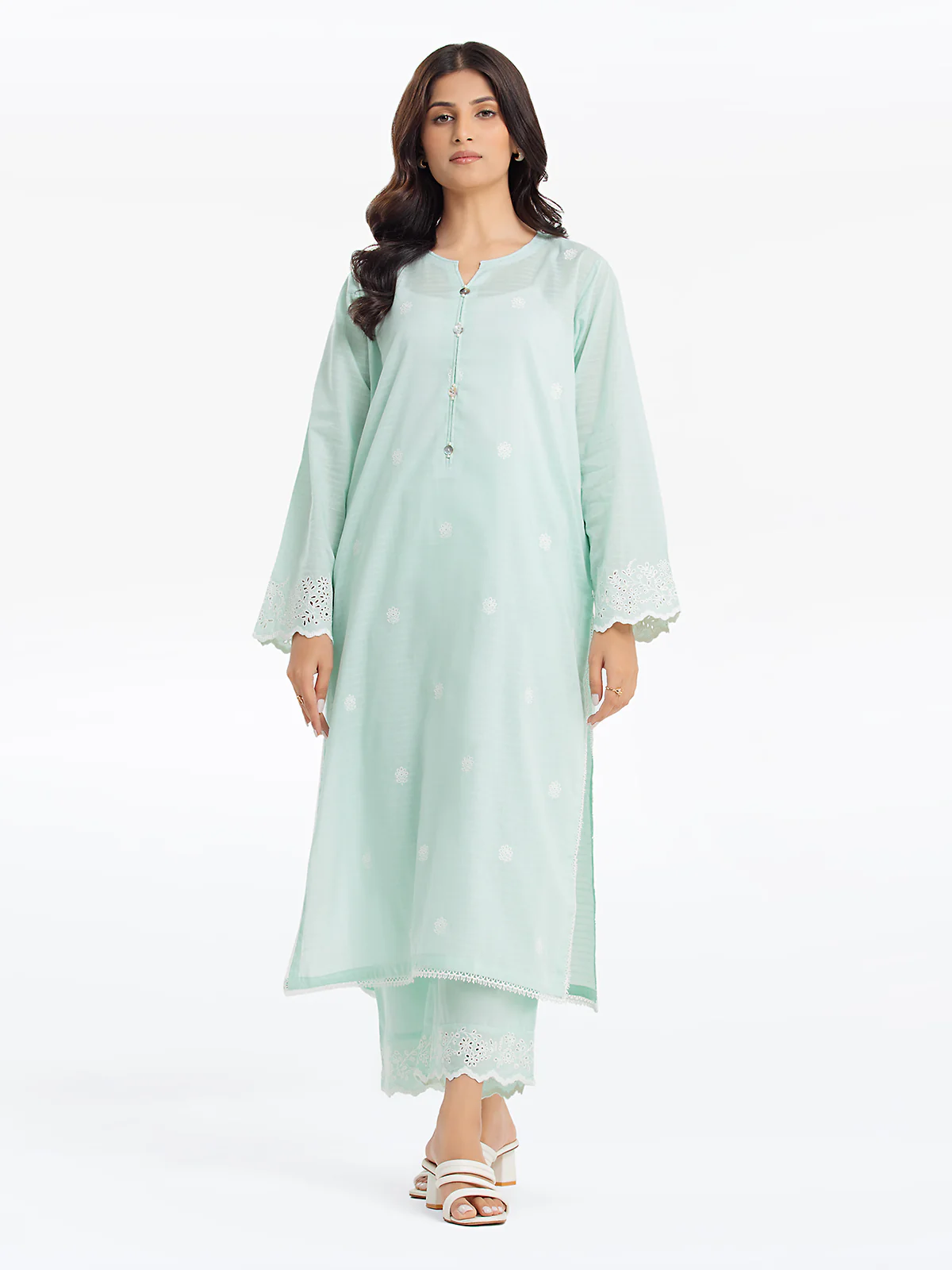 Embroidered Dobby Shirt Trouser - EWTKE24-69645ST