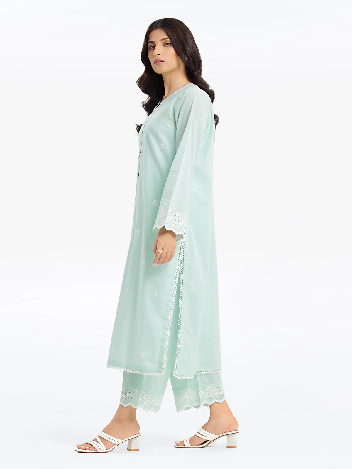 Embroidered Dobby Shirt Trouser - EWTKE24-69645ST - Image 5
