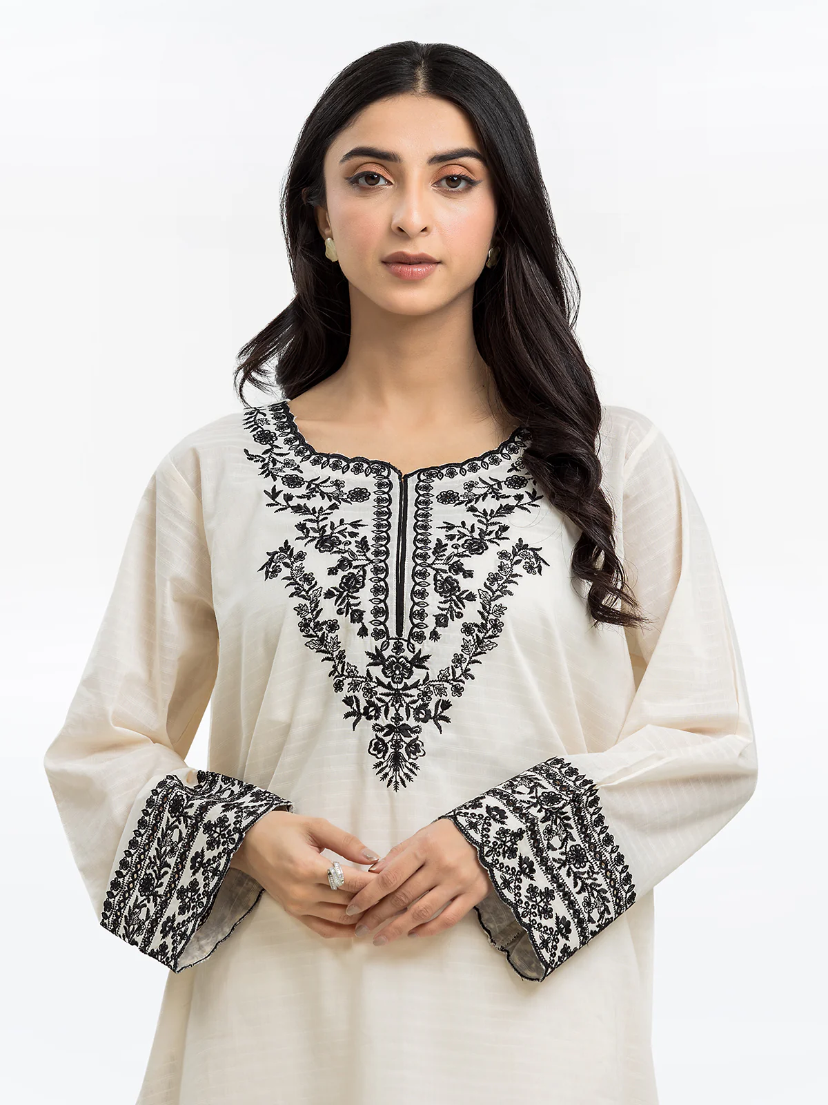 Embroidered Dobby Shirt Trouser - EWTKE24-69647ST