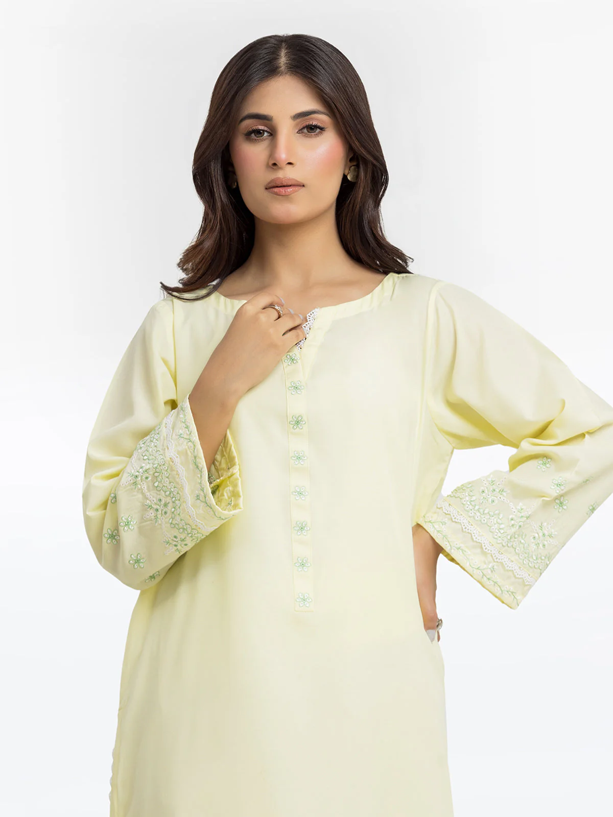 Embroidered Dobby Shirt Trouser - EWTKE24-69679ST