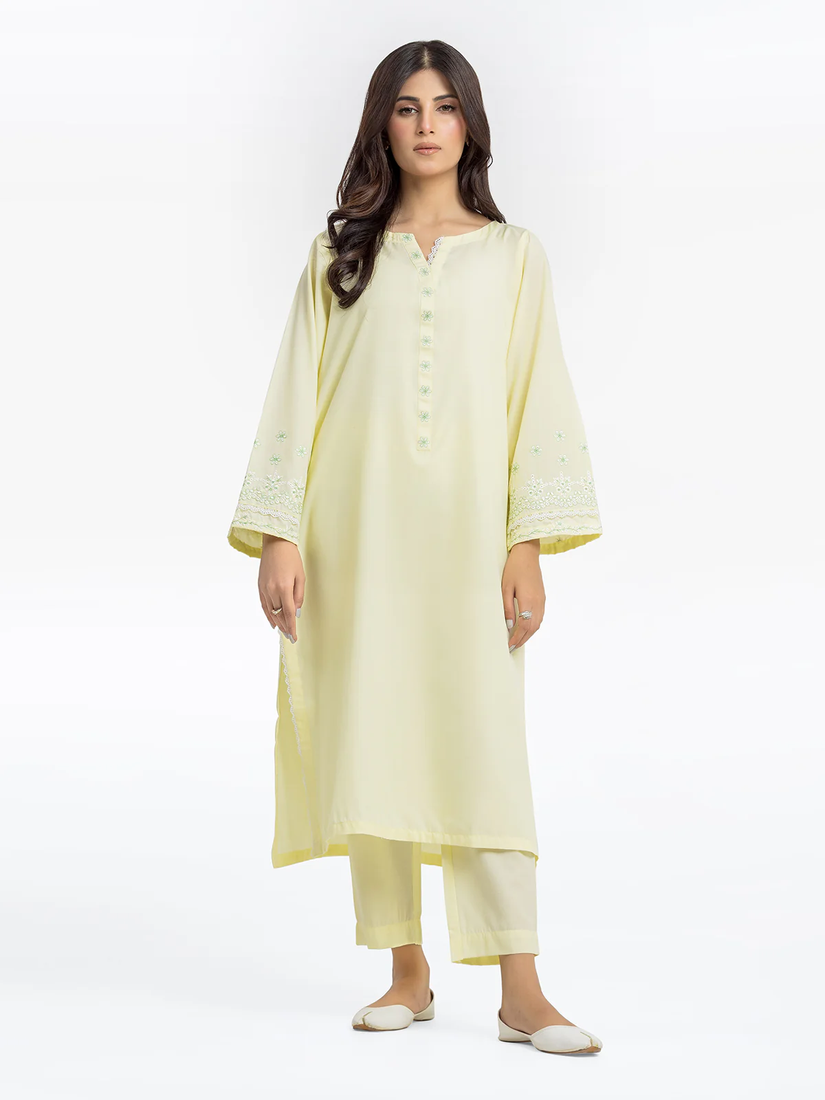 Embroidered Dobby Shirt Trouser - EWTKE24-69679ST - Image 2