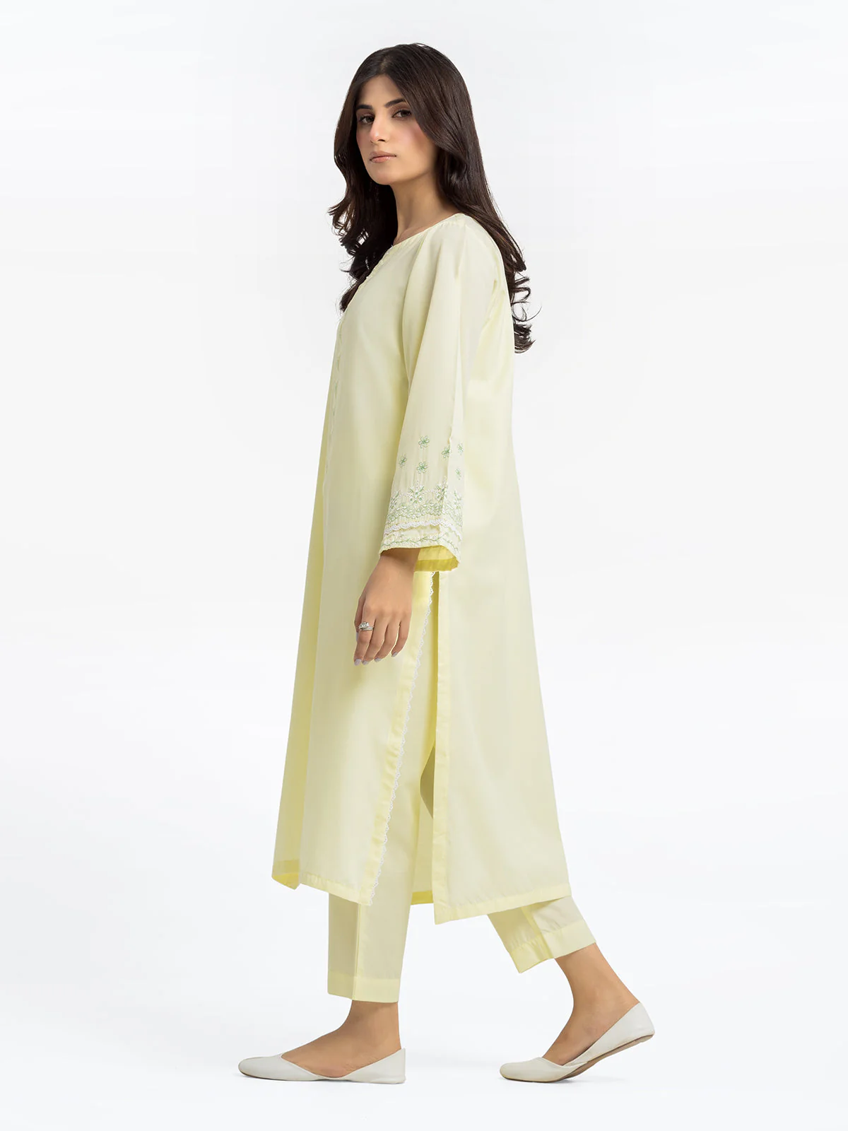 Embroidered Dobby Shirt Trouser - EWTKE24-69679ST - Image 4