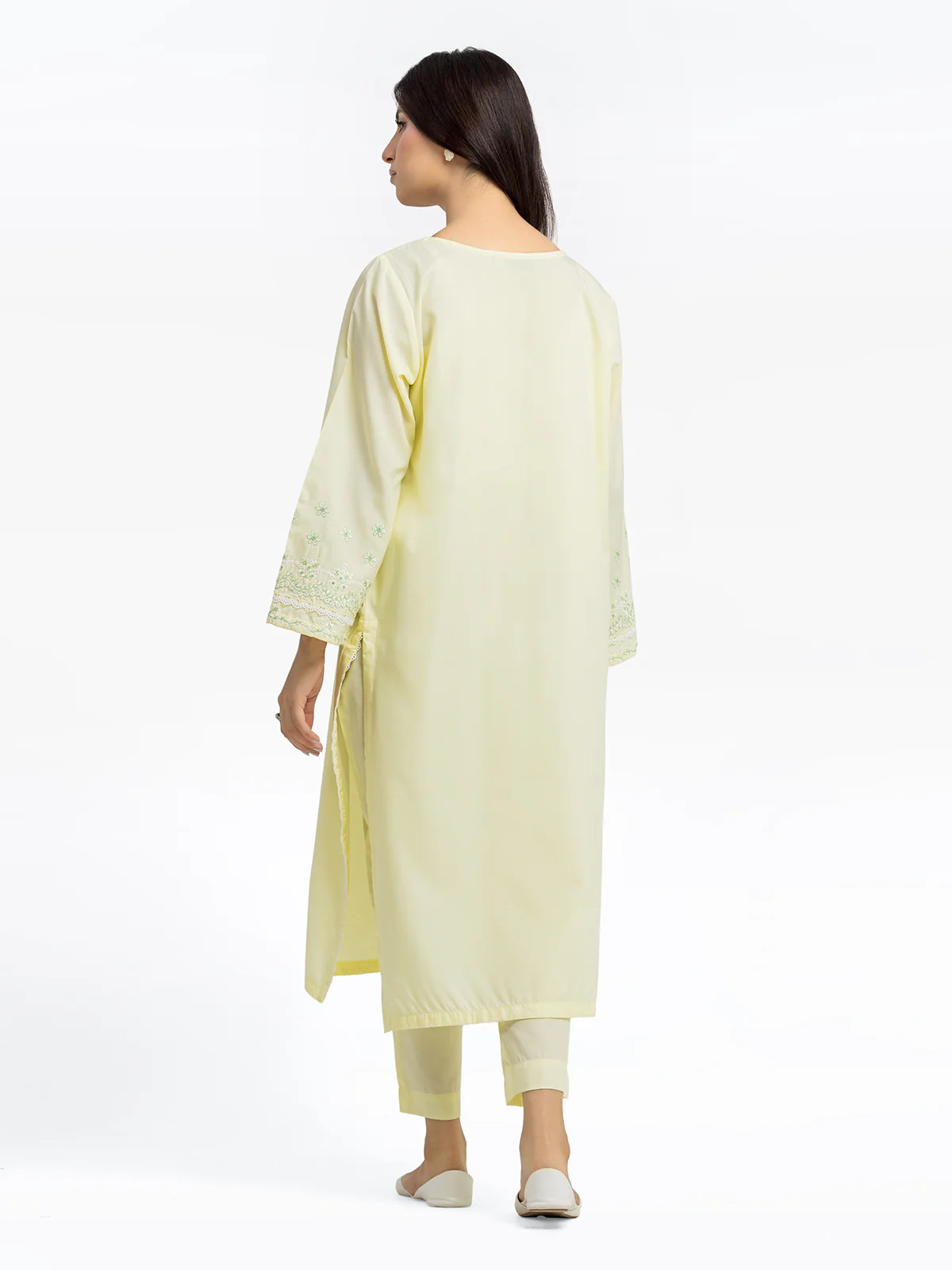 Embroidered Dobby Shirt Trouser - EWTKE24-69679ST - Image 5