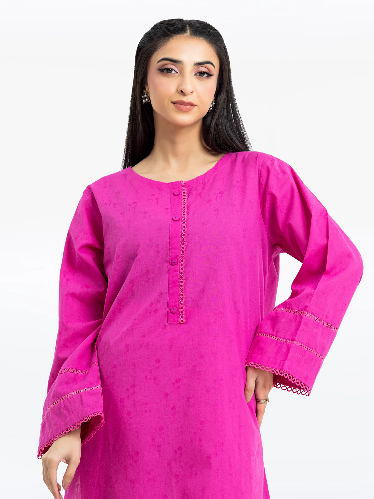 Embroidered Dobby Shirt Trouser - EWTKE24-69696ST - Image 2