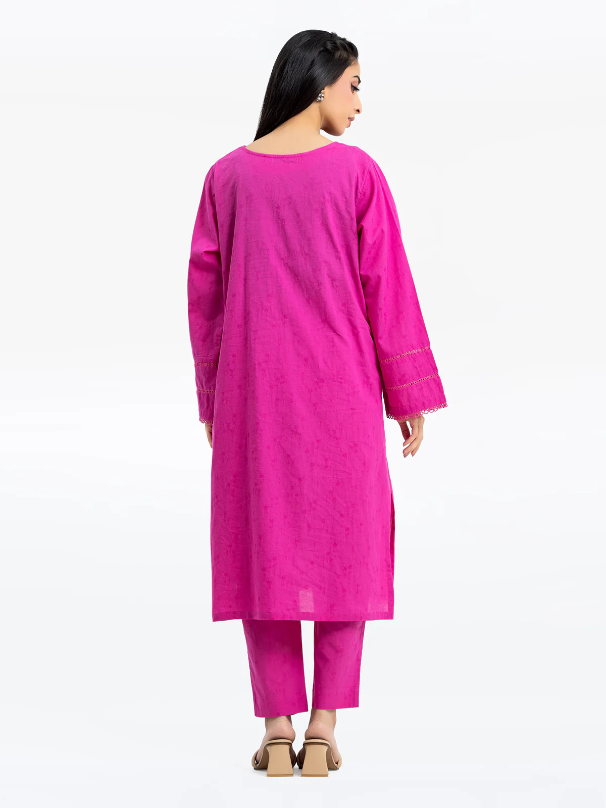 Embroidered Dobby Shirt Trouser - EWTKE24-69696ST - Image 6
