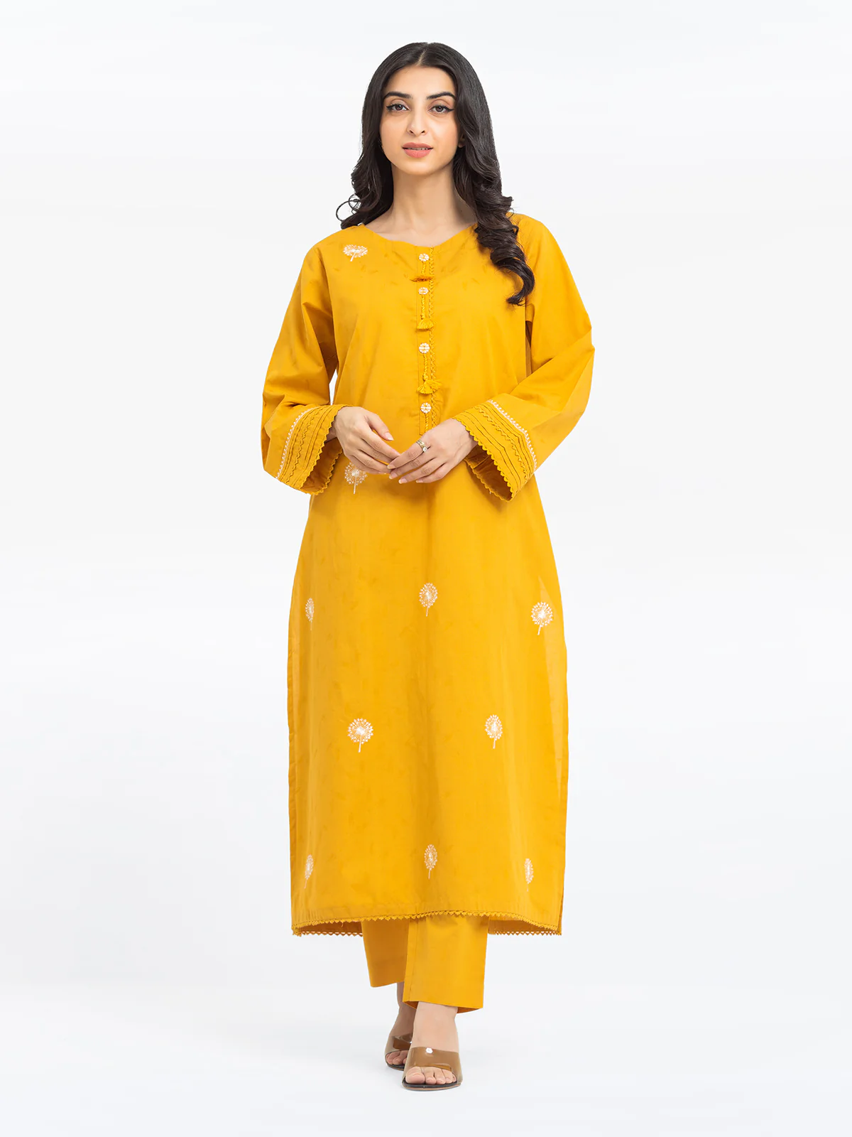Embroidered Dobby Shirt Trouser - EWTKE24-69709ST - Image 2