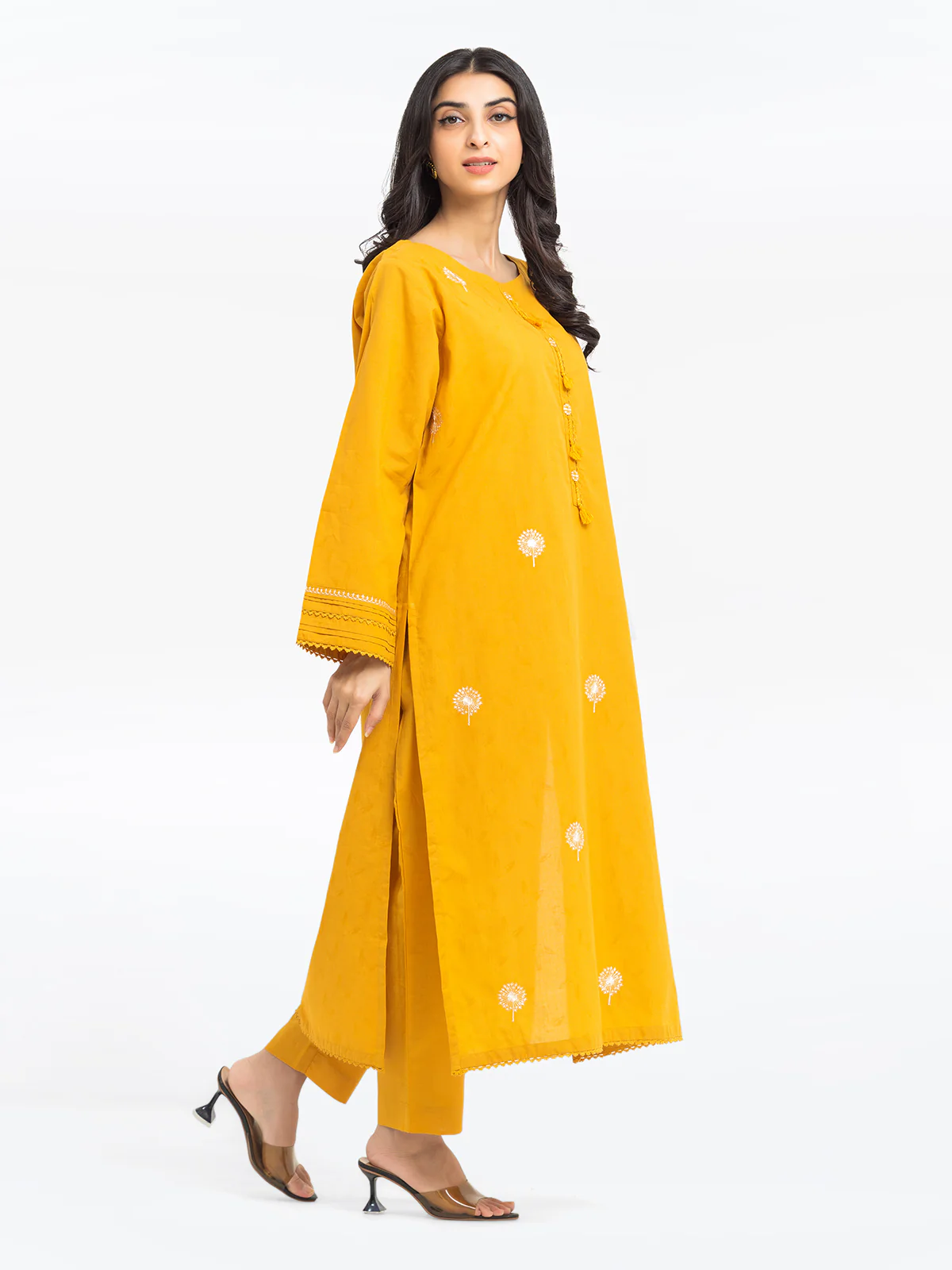 Embroidered Dobby Shirt Trouser - EWTKE24-69709ST - Image 5