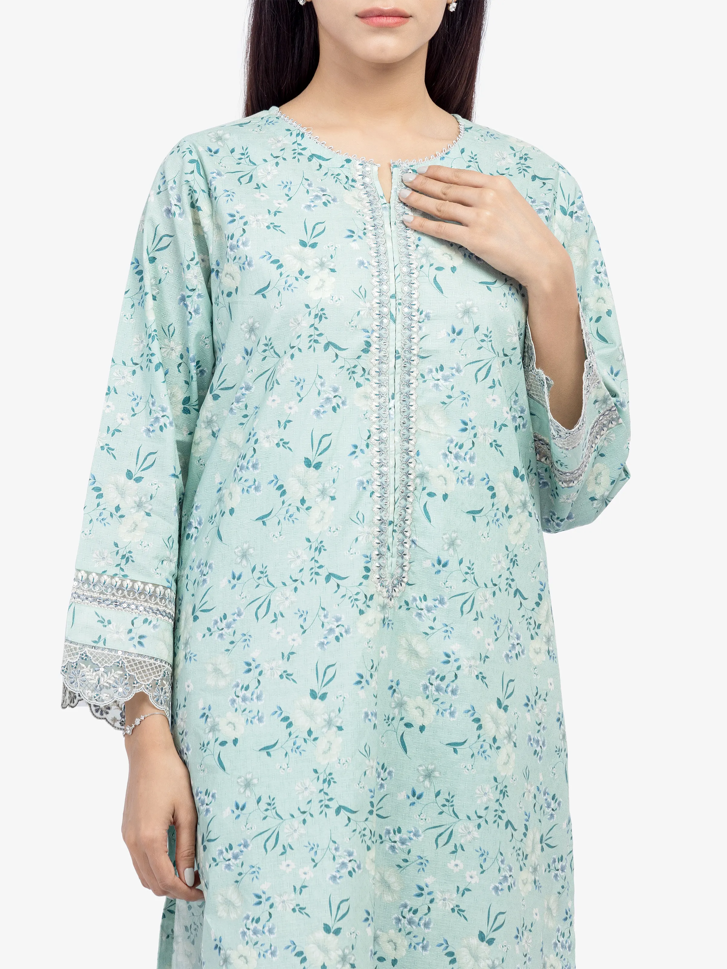 Embroidered Dobby Co-Ord Set - EWTKE24-81349ST - Image 2