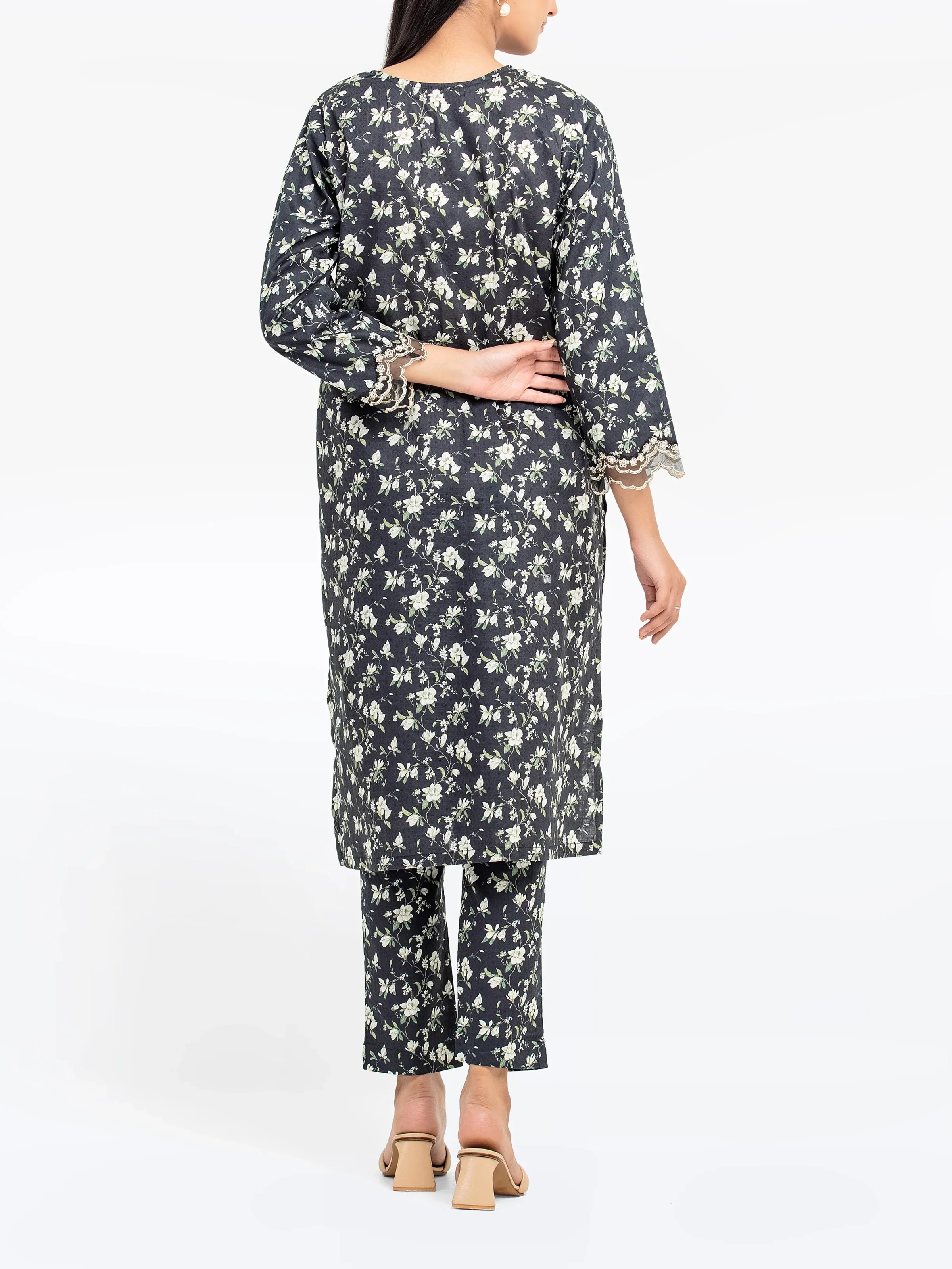 Embroidered Dobby Co-Ord Set - EWTKE24-81353ST - Image 6