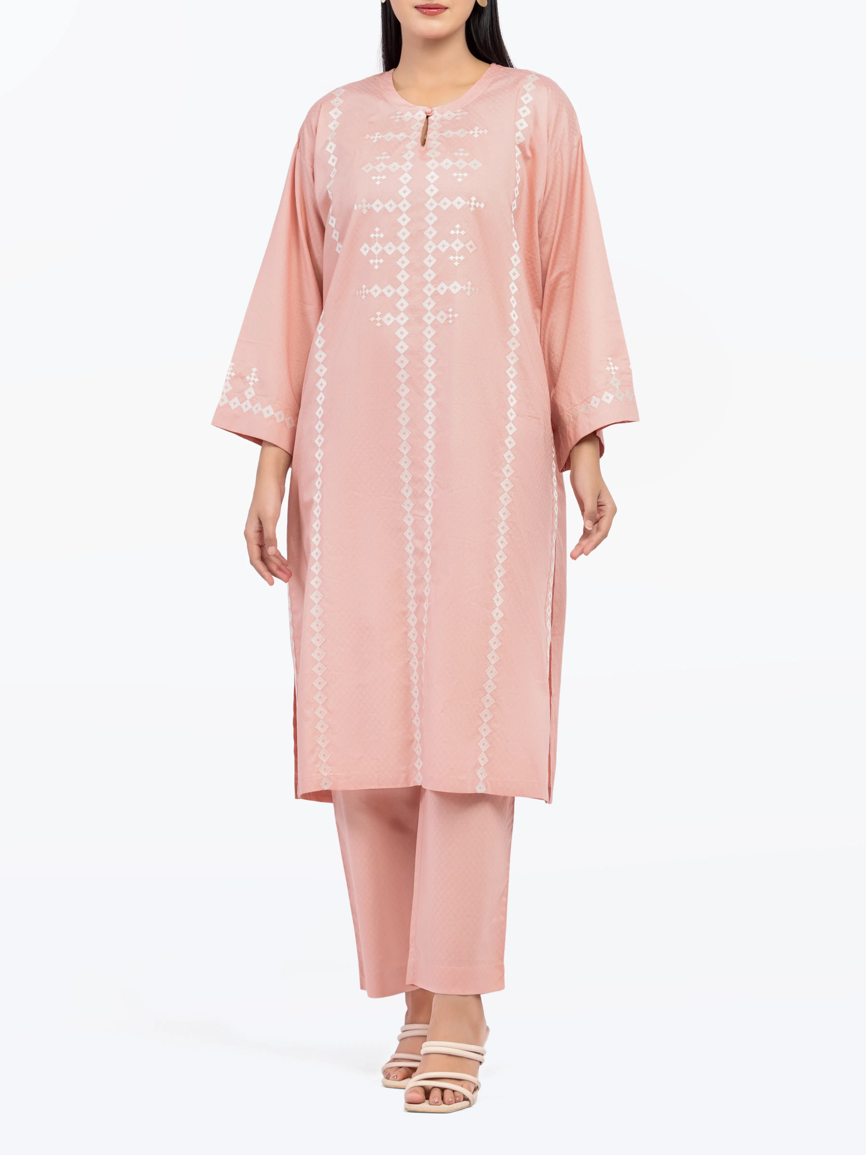 Embroidered Dobby Shirt Trouser - EWTKE24-81446ST