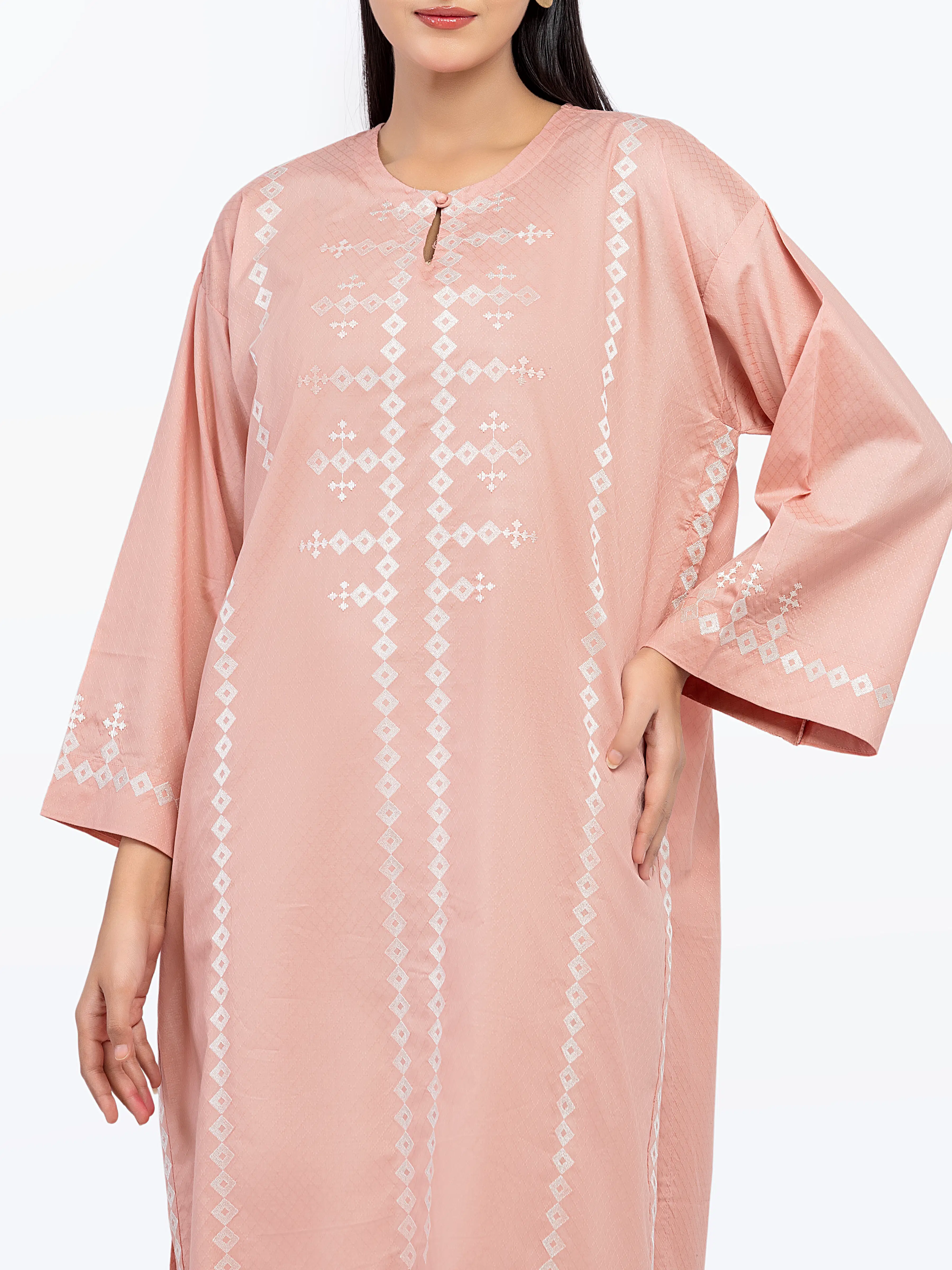 Embroidered Dobby Shirt Trouser - EWTKE24-81446ST - Image 2