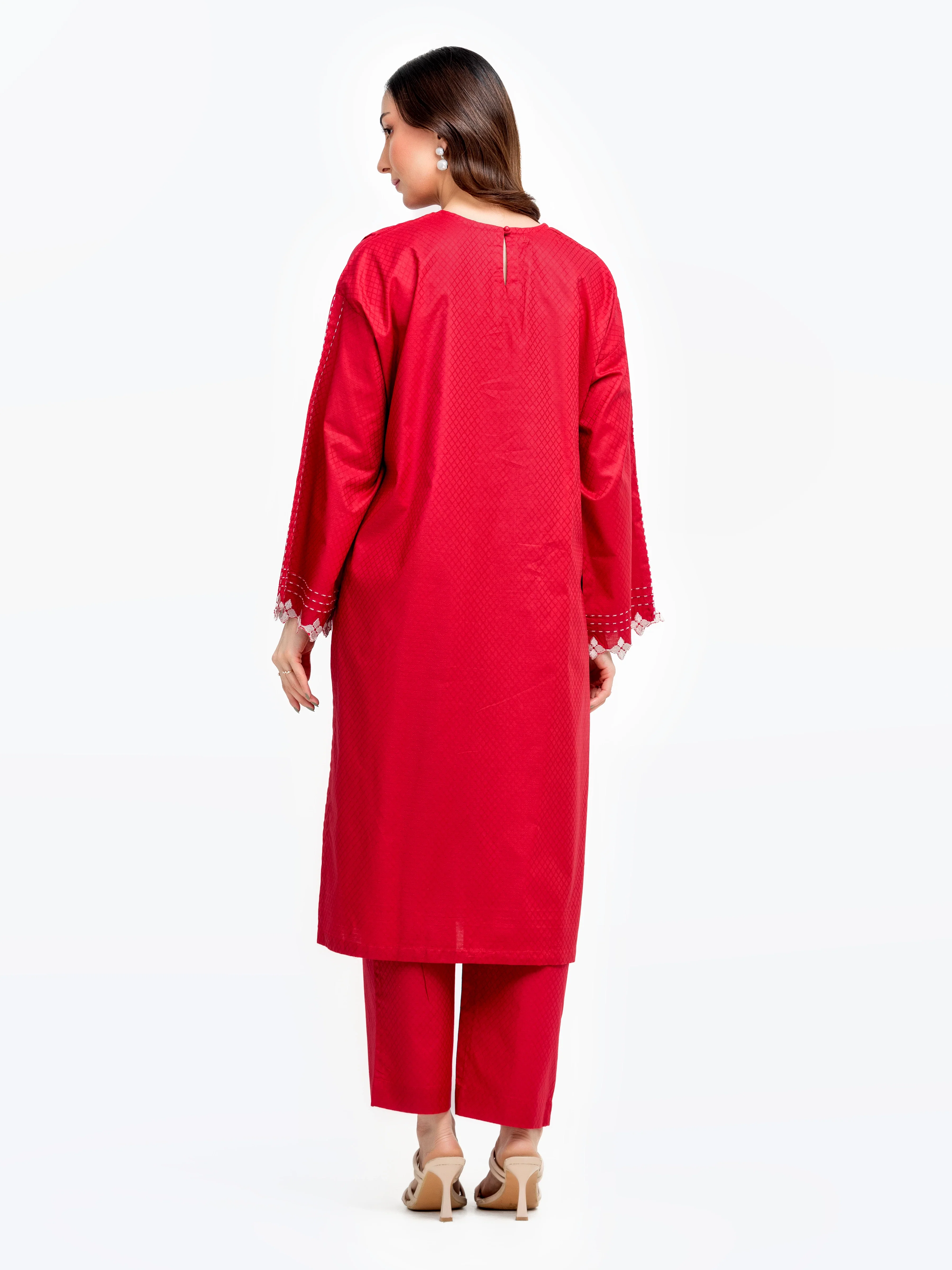 Embroidered Dobby Shirt Trouser - EWTKE24-81451ST - Image 6