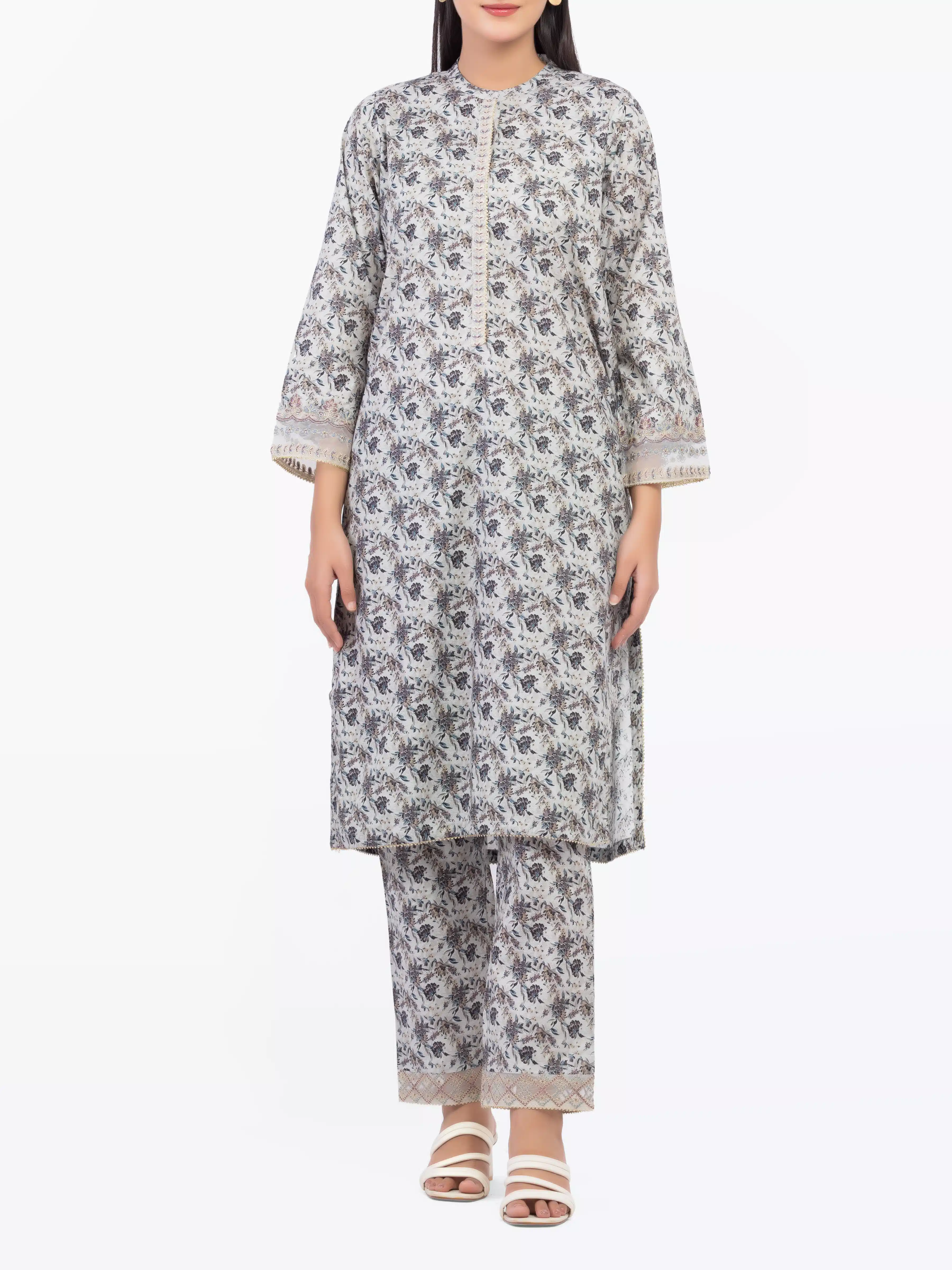 Embroidered Dobby Co-Ord Set - EWTKE24-81456ST