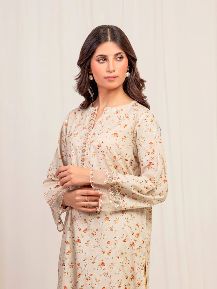 Embroidered Dobby Co-Ord Set - EWTKE24-81458ST - Image 2