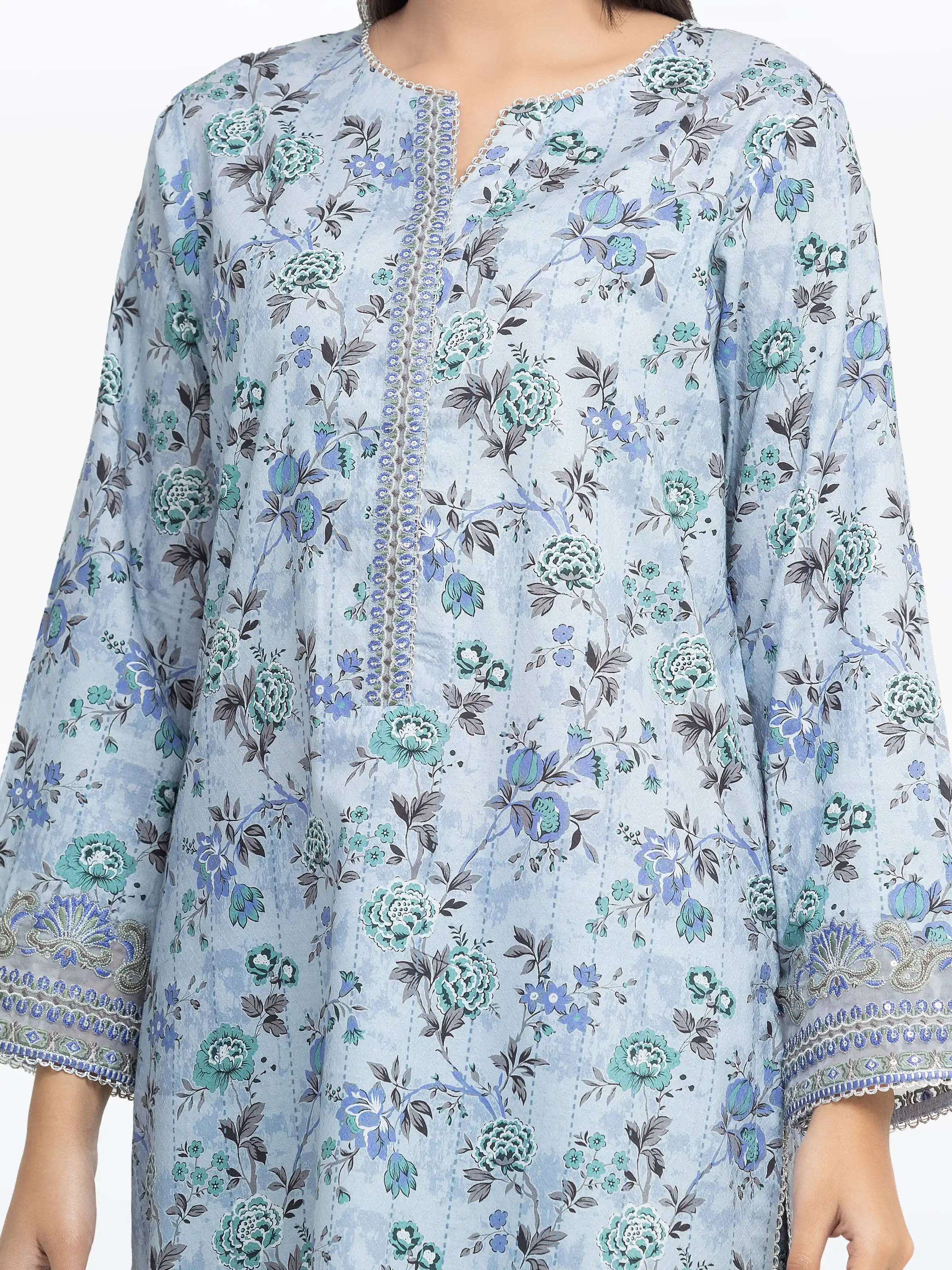 Embroidered Dobby Co-Ord Set - EWTKE24-81462ST - Image 4