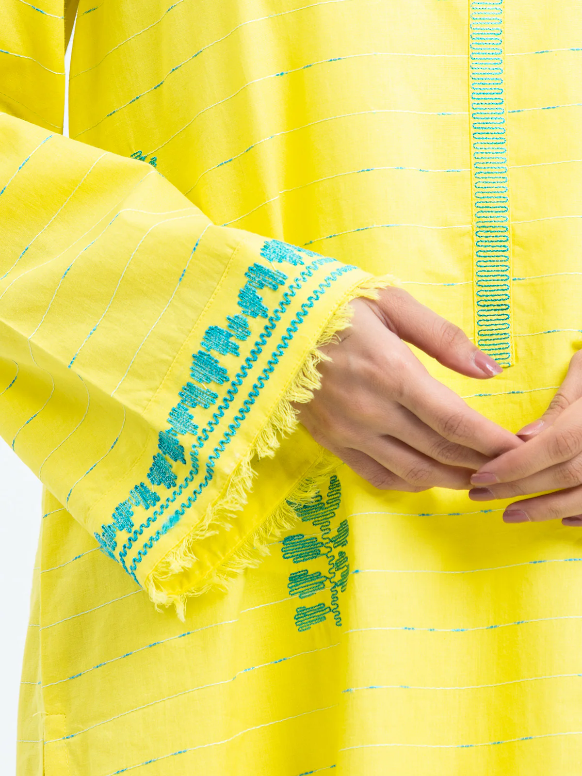 Embroidered Jacquard Shirt Trouser - EWTKE24-69701ST - Image 4