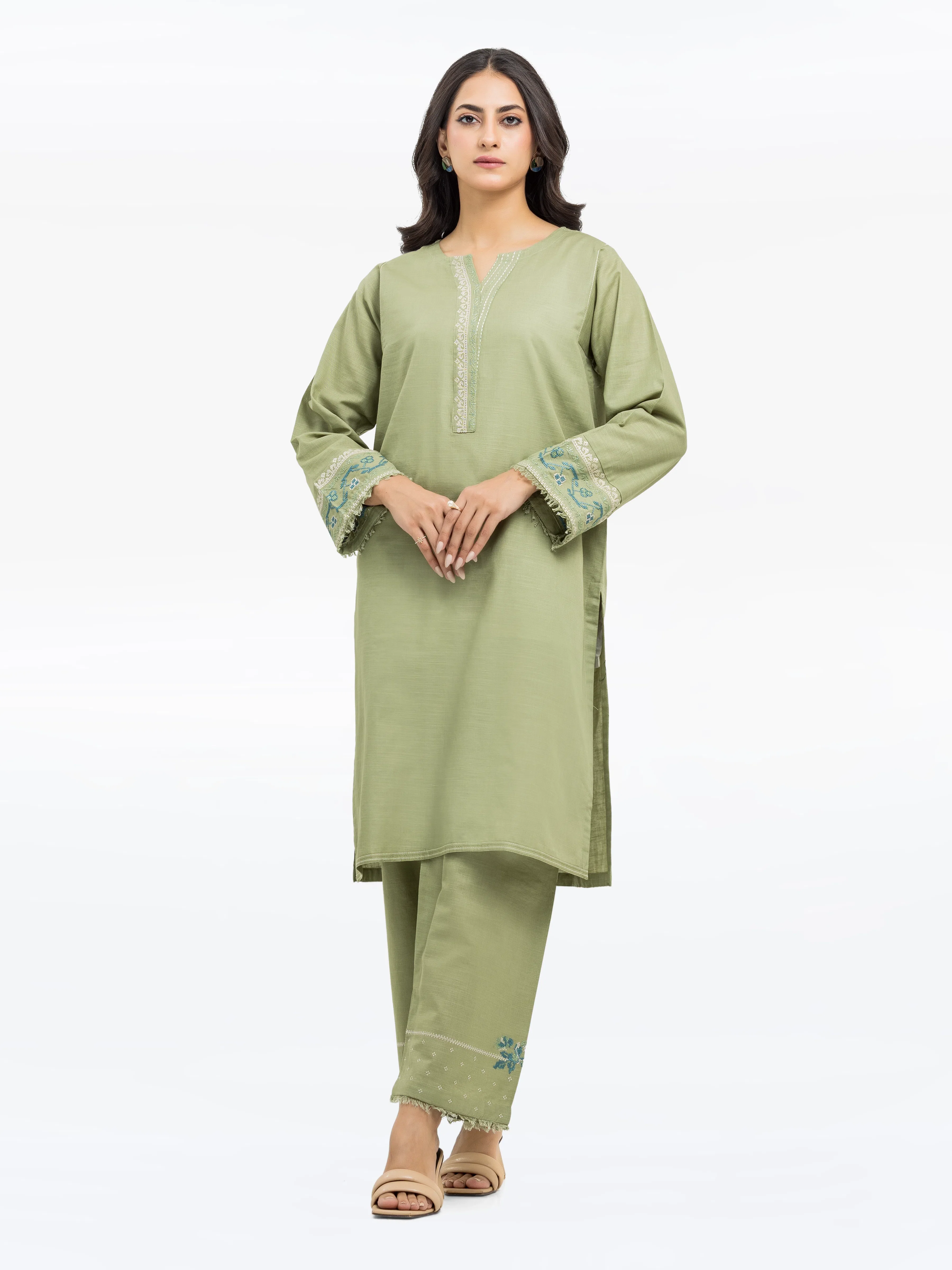Embroidered Khaddar Shirt Trouser - EWTKE24-81430ST - Image 2