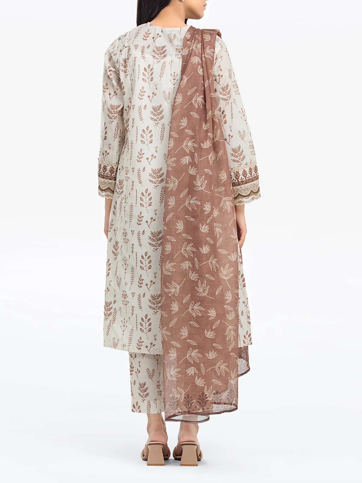 Embroidered Lawn Slub Shirt Trouser - EWTKE24-69639ST - Image 5