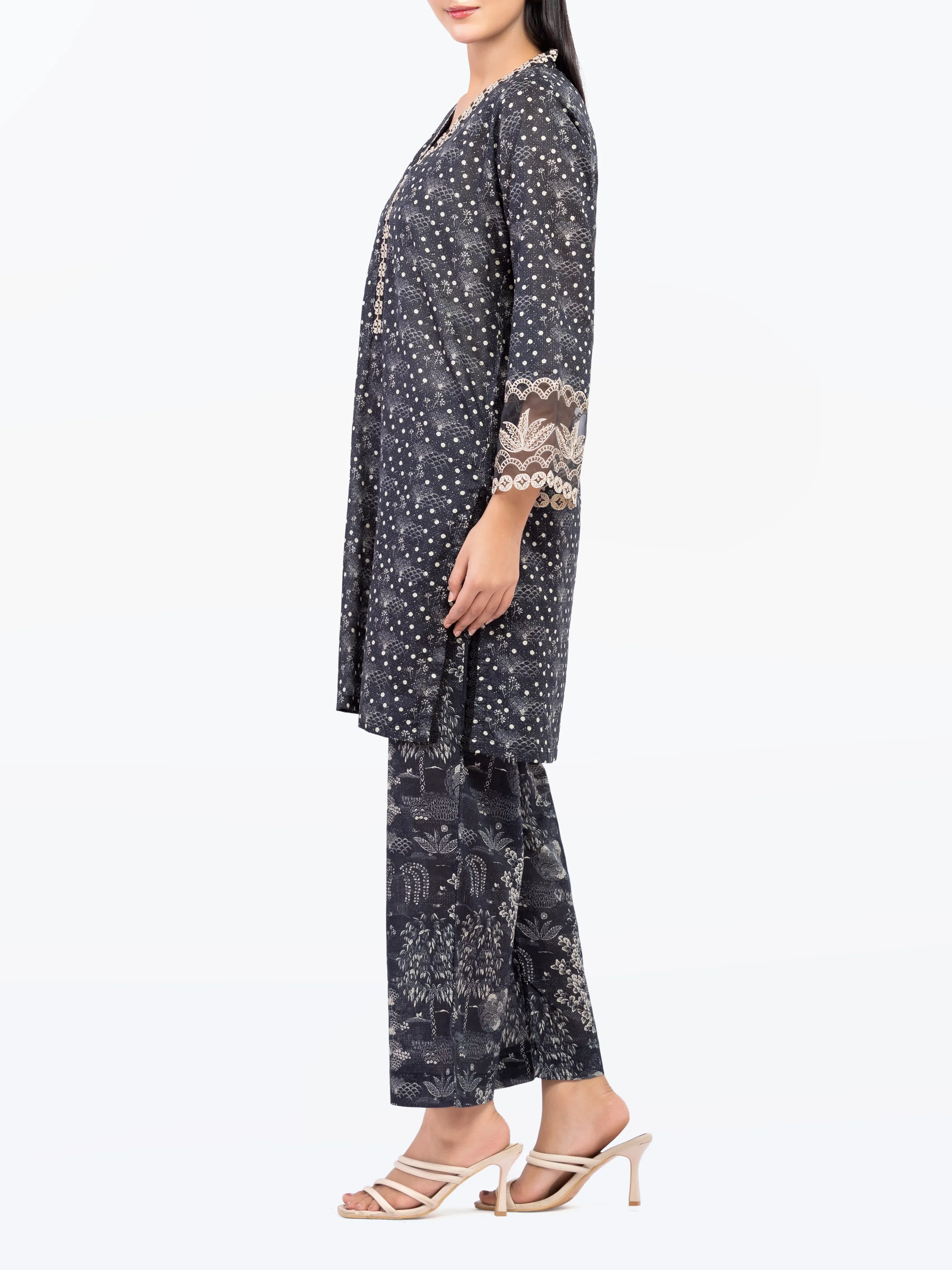 Embroidered Lawn Slub Co-Ord Set - EWTKE5-81678ST - Image 5