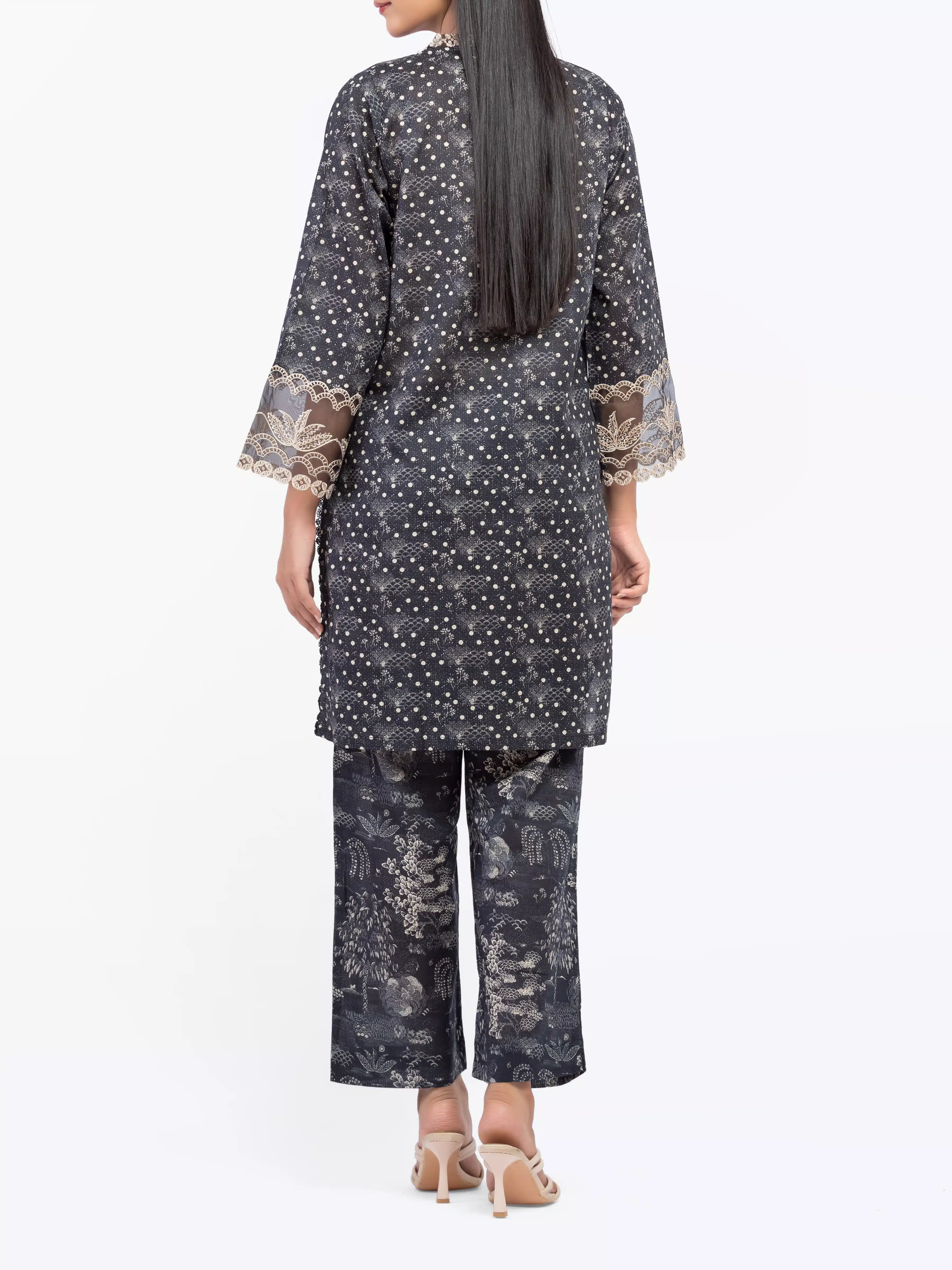 Embroidered Lawn Slub Co-Ord Set - EWTKE5-81678ST - Image 6