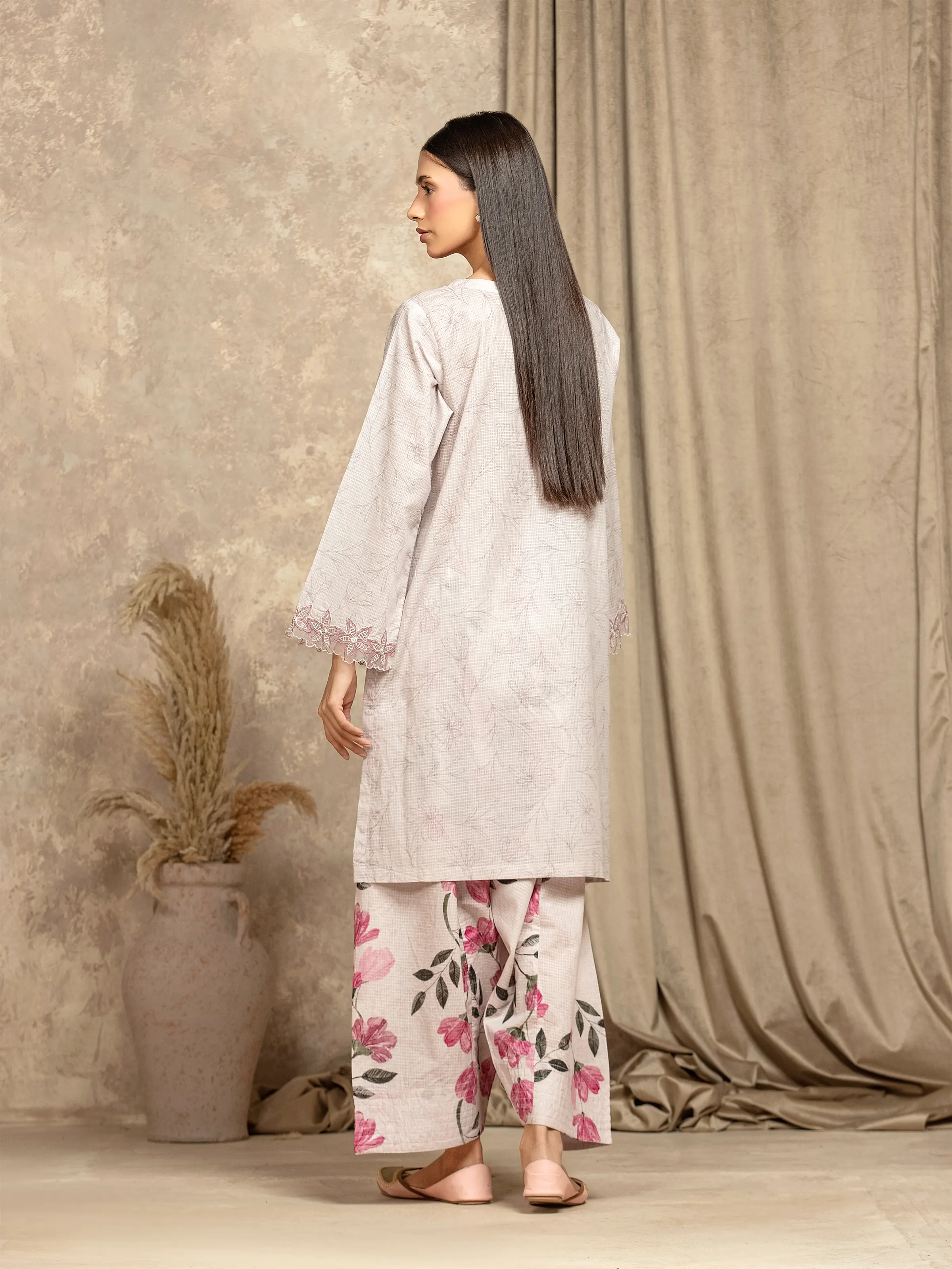 Embroidered Lawn Slub Shirt Trouser - EWTKE5-81679ST - Image 6