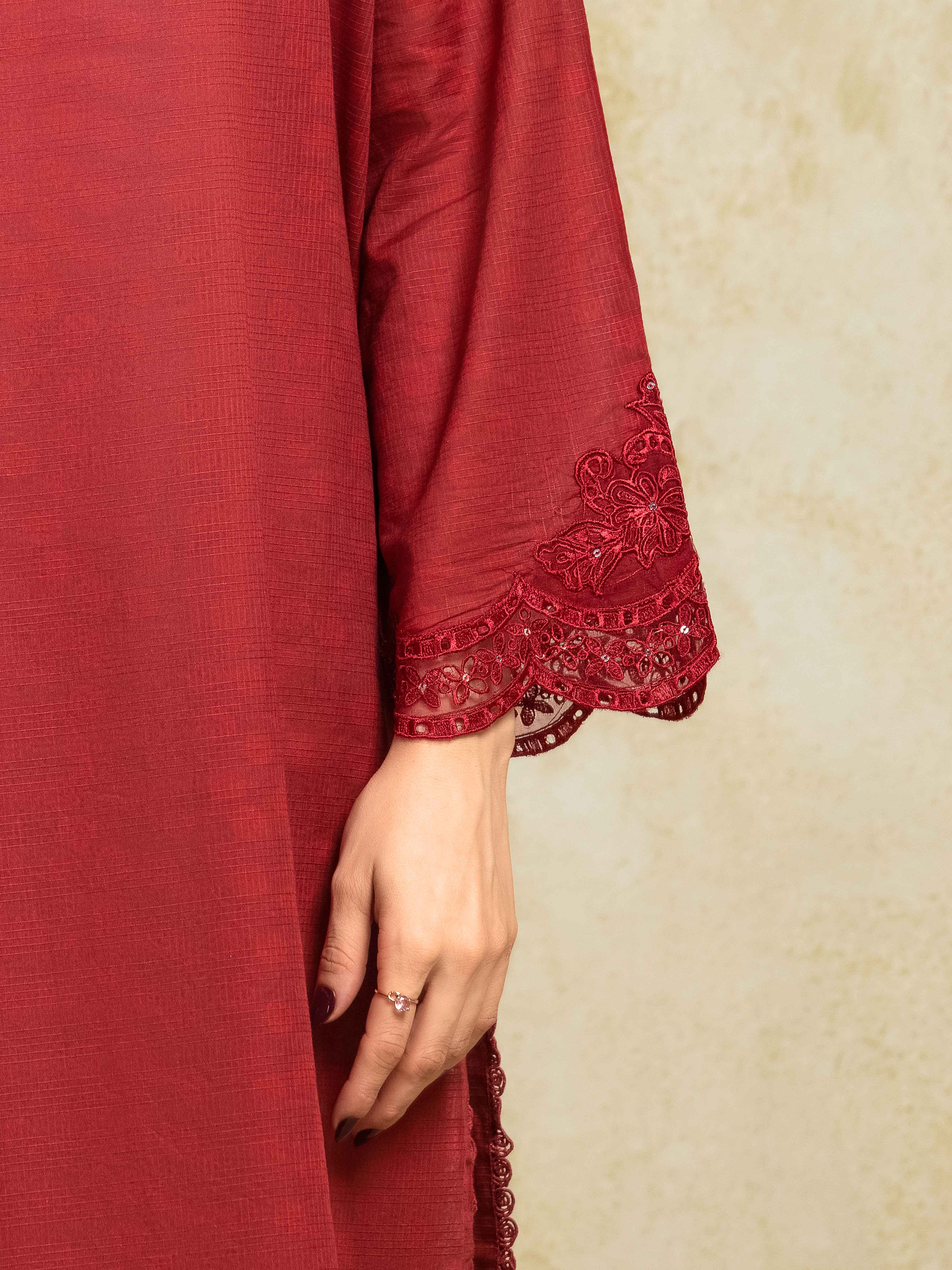 Embroidered Lawn Slub Shirt Trouser - EWTKE5-81681ST - Image 4