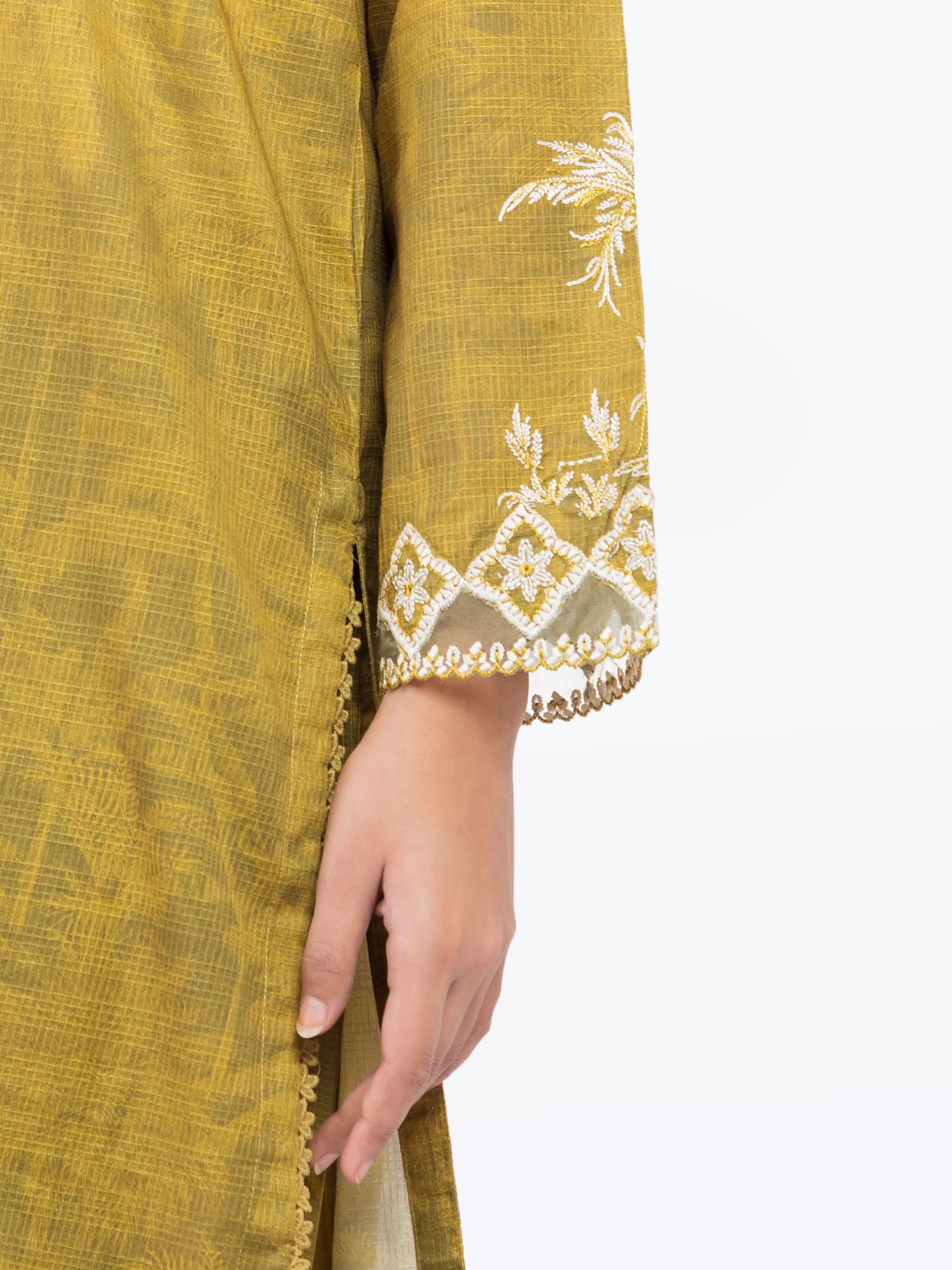 Embroidered Lawn Slub Co-Ord Set - EWTKE5-81682ST - Image 4