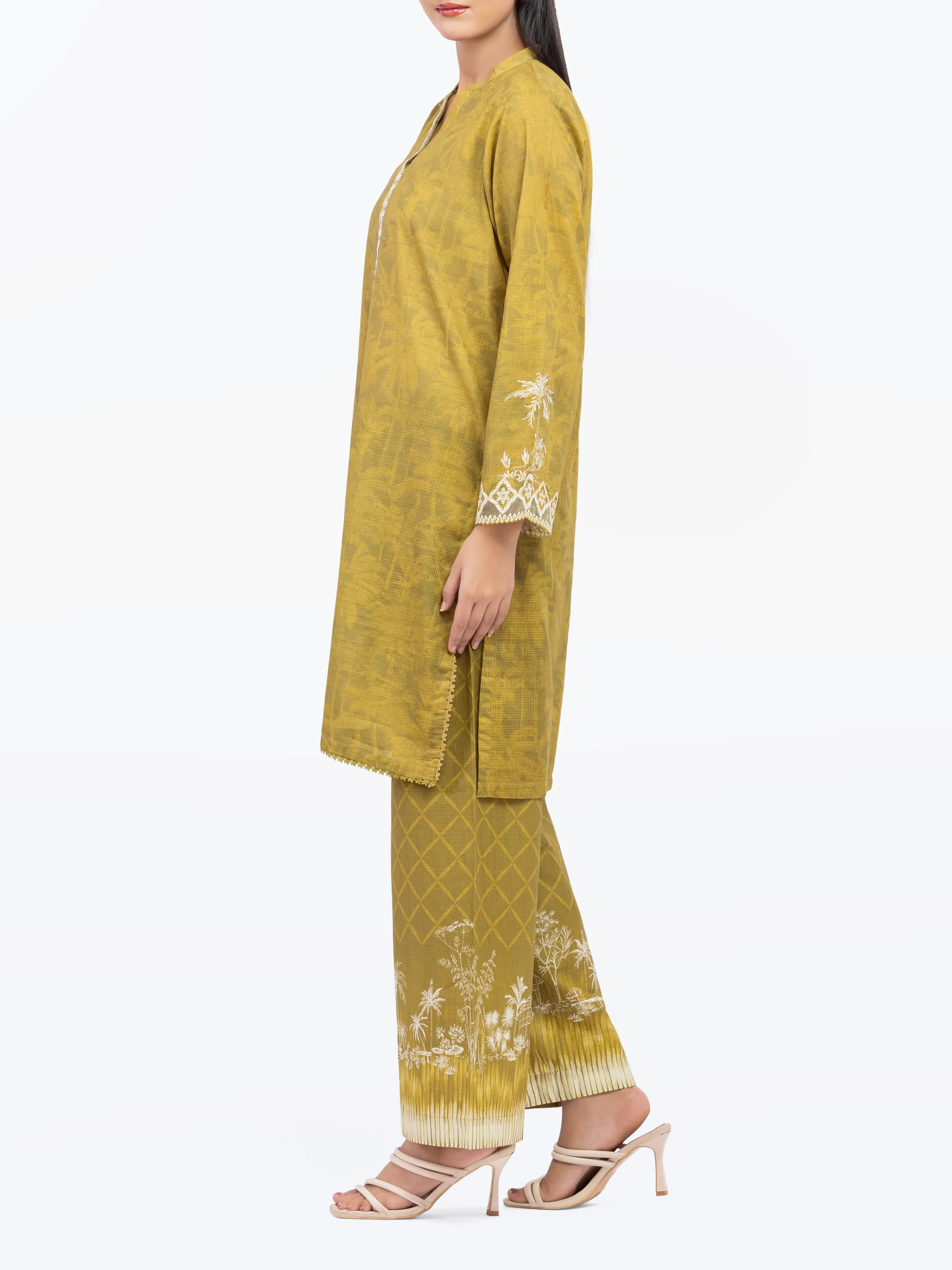 Embroidered Lawn Slub Co-Ord Set - EWTKE5-81682ST - Image 5