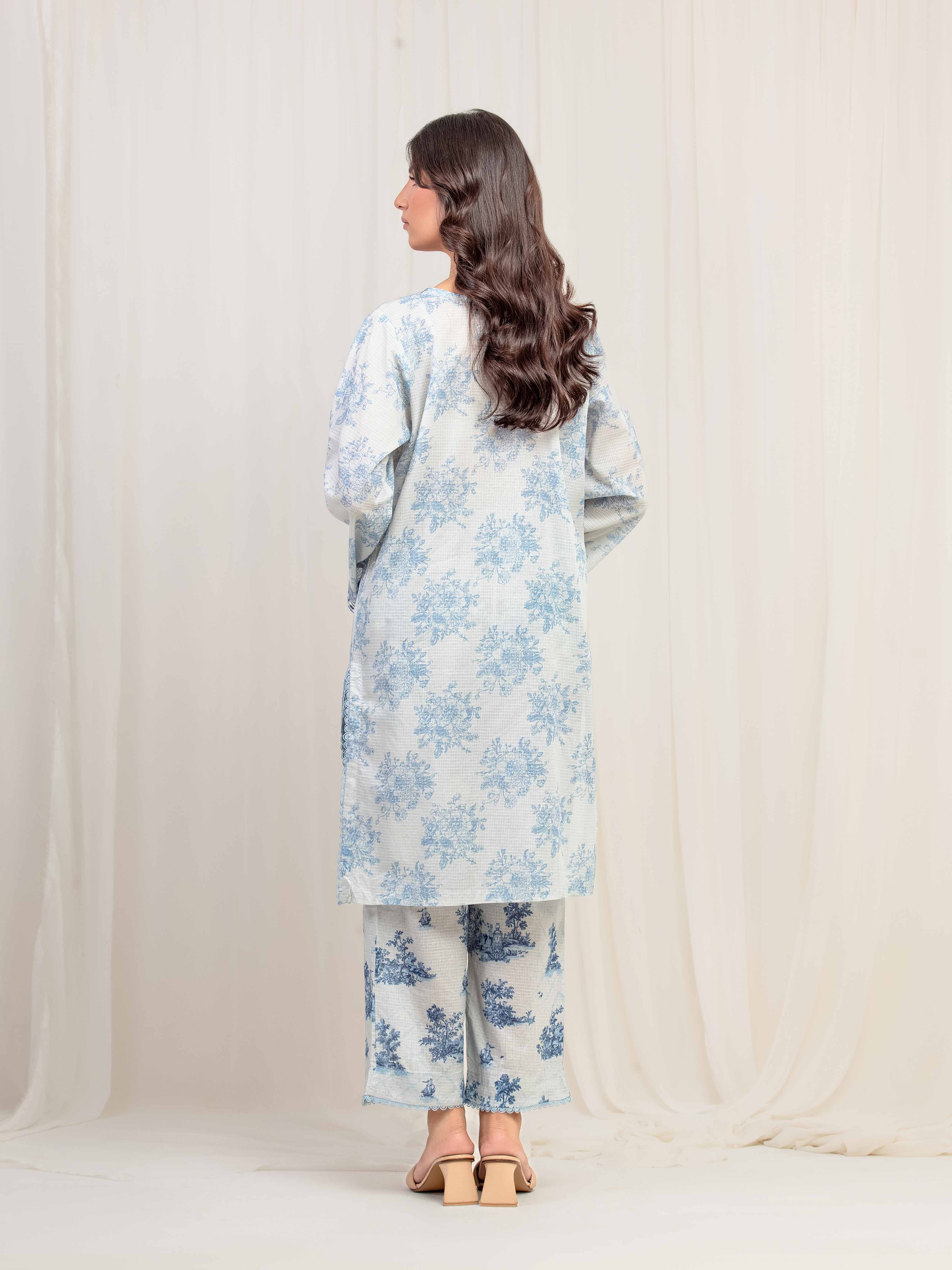 Embroidered Lawn Slub Shirt Trouser - EWTKE5-81683ST - Image 6