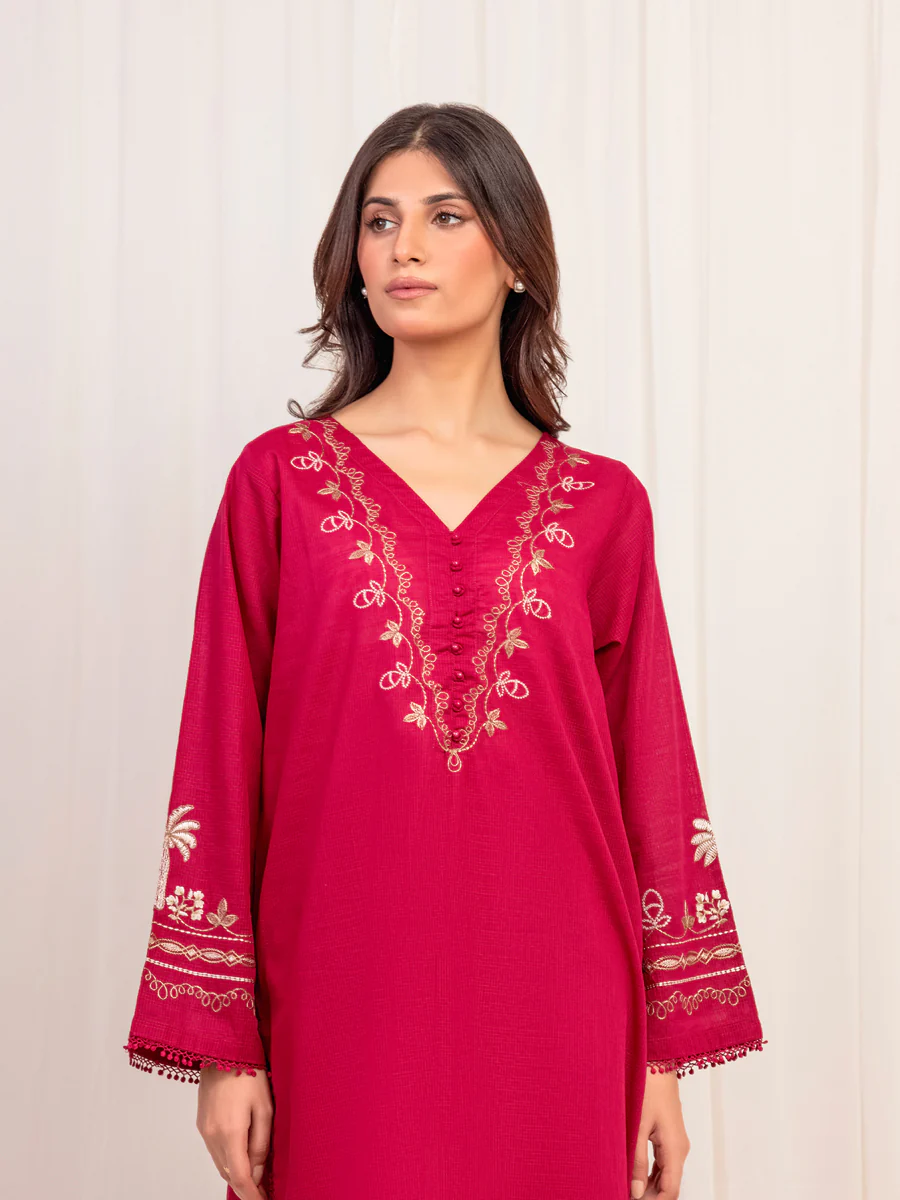 Embroidered Lawn Slub Shirt Trouser - EWTKE5-82101ST - Image 2